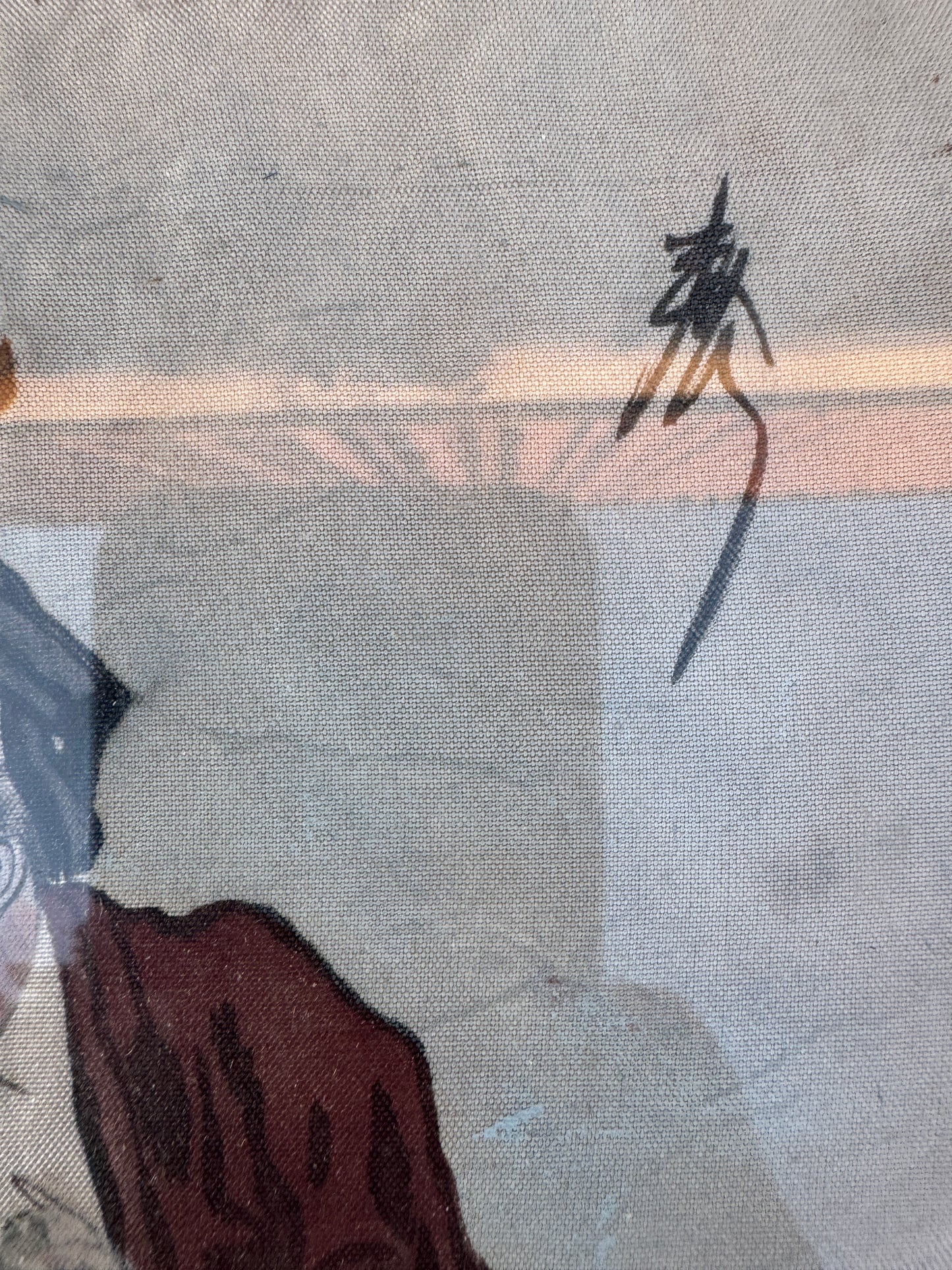 Pair of Antique Chinese Paintings on Fabric – Elderly Scholars