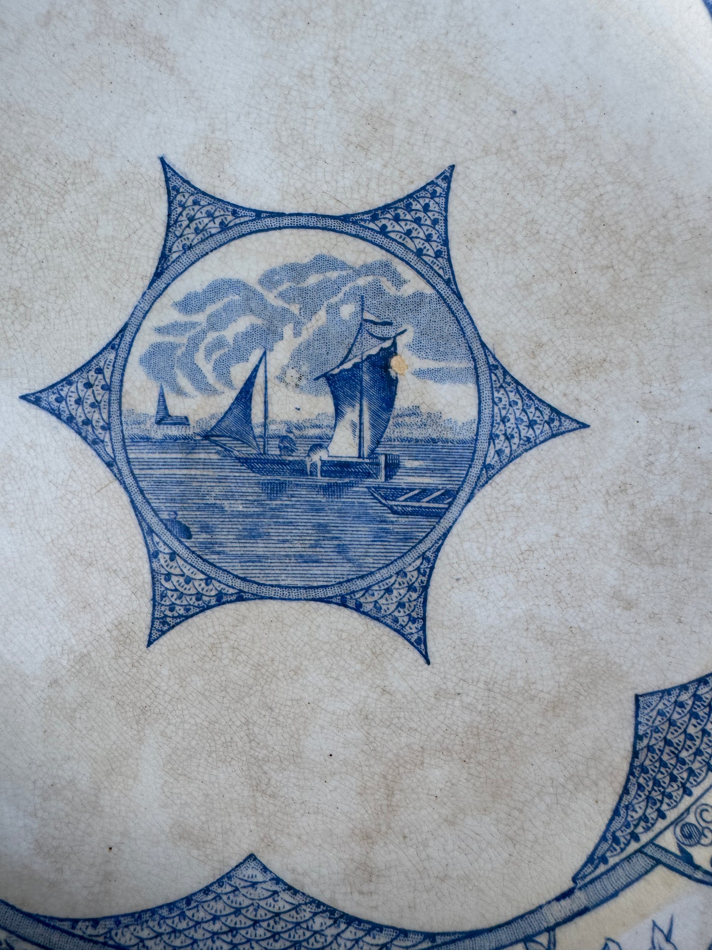 Antique Borneo Transferware Plates – Set of 2