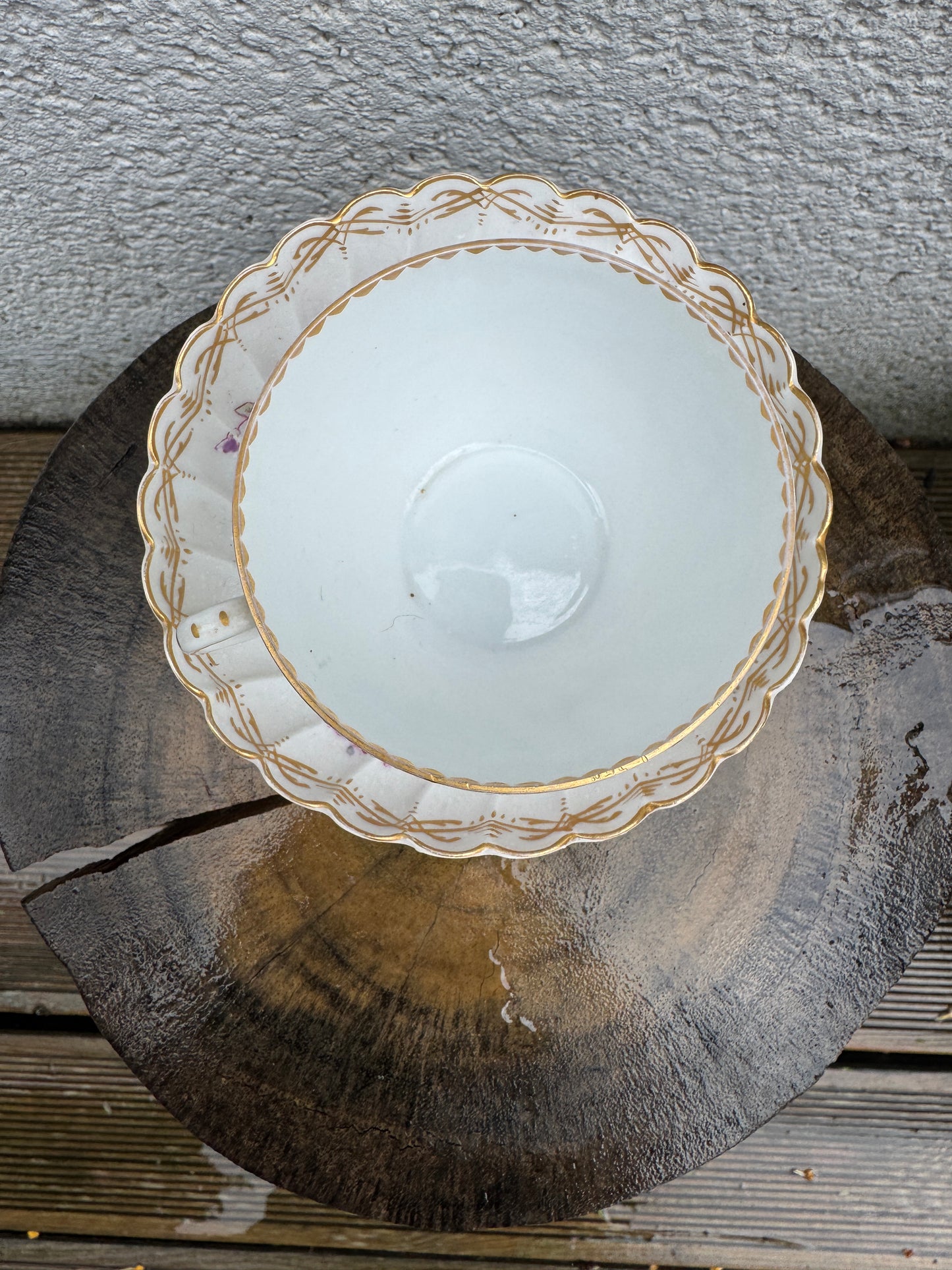 Antique Carl Tielsch Porcelain Cup & Saucer – Hand-Painted Floral – Gilded – ca. 1900