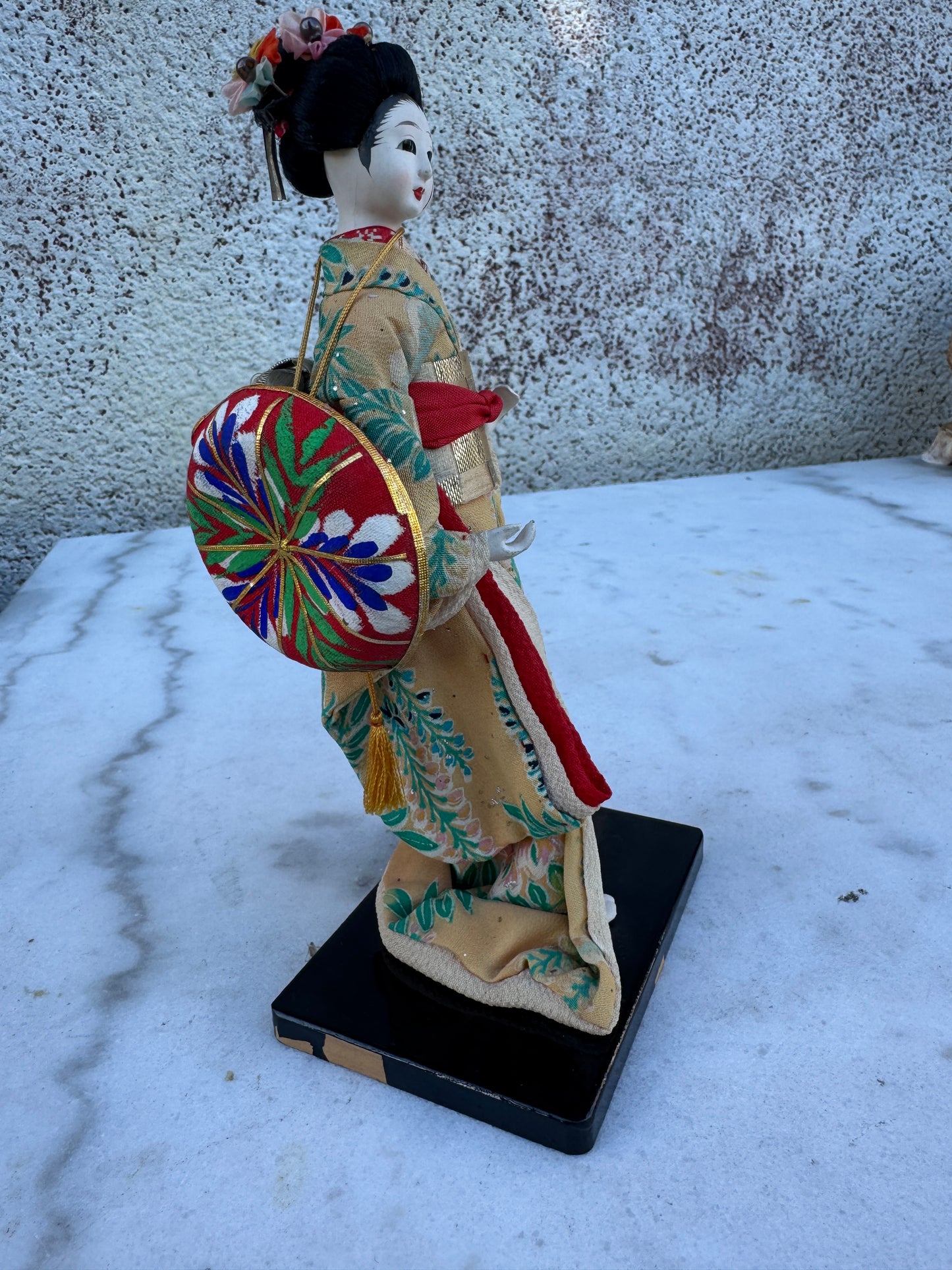 Vintage Japanese Geisha Doll – Ichimatsu Ningyo with Embroidered Hat
