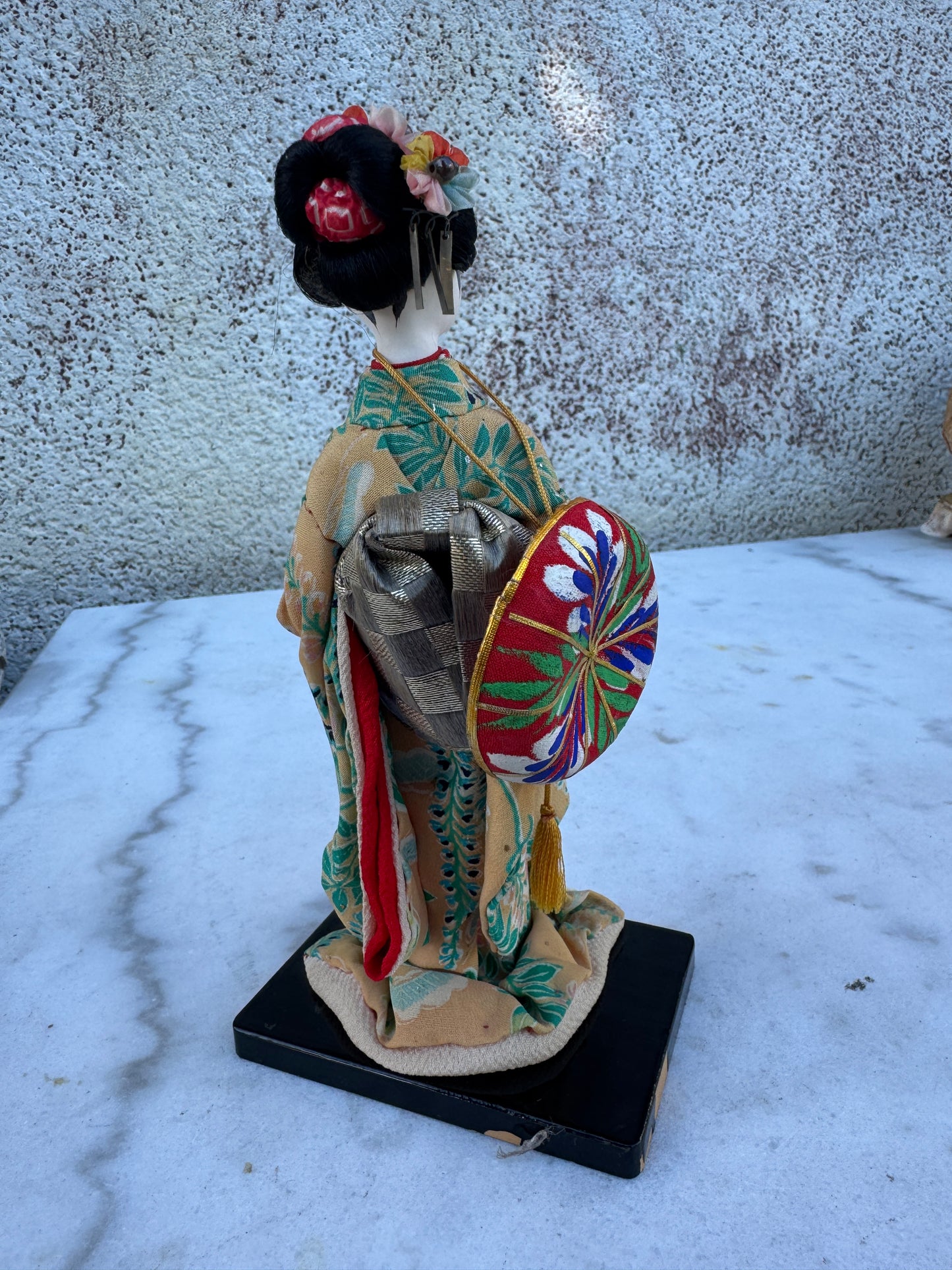 Vintage Japanese Geisha Doll – Ichimatsu Ningyo with Embroidered Hat