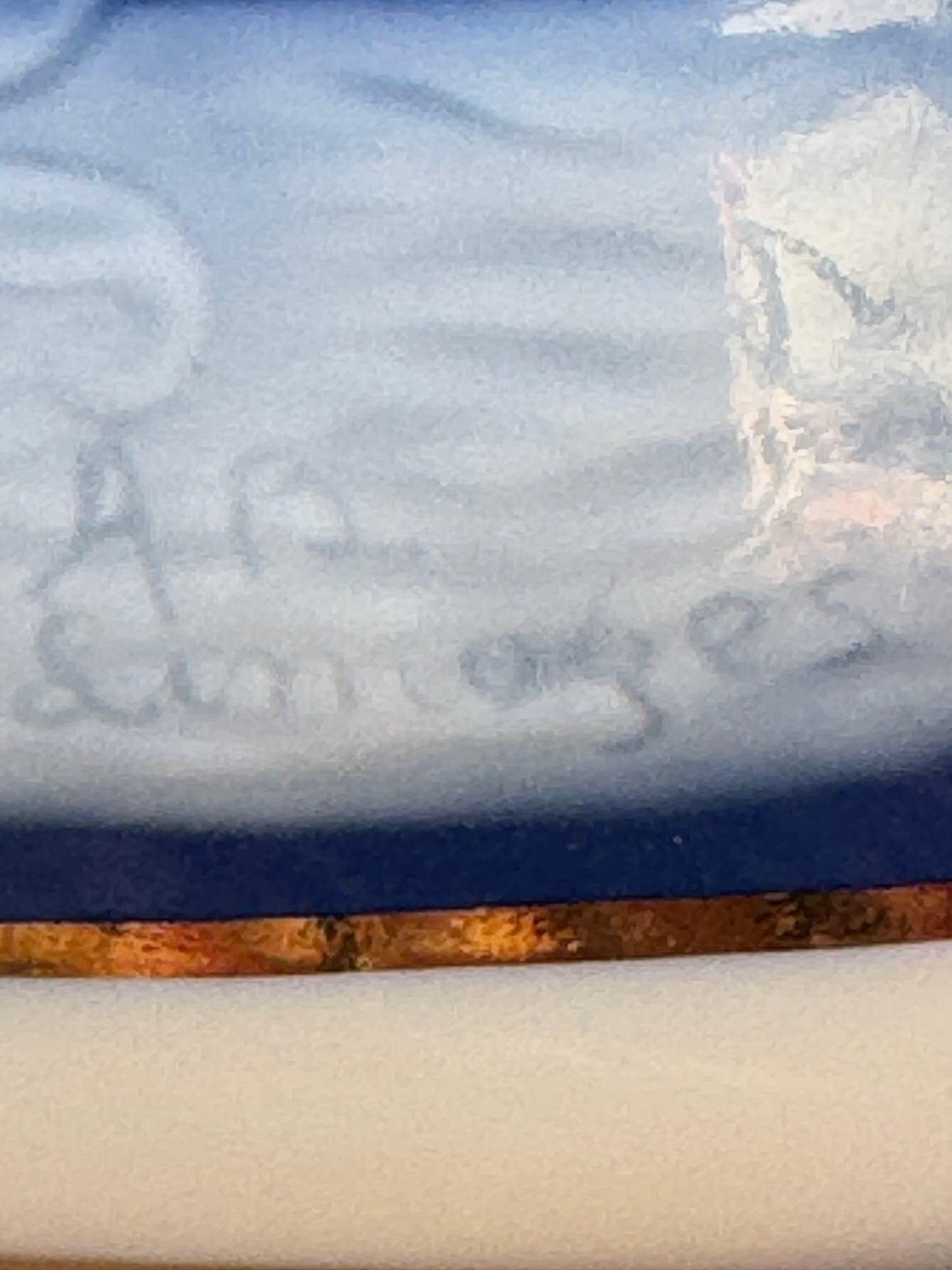 Vintage Limoges Porcelain Trinket Box – A.R. Limoges Hand-Painted, Cobalt Blue Cameo Angel, 'L'Art de Qualité' Mark, Gift from Chocolatier Aussière
