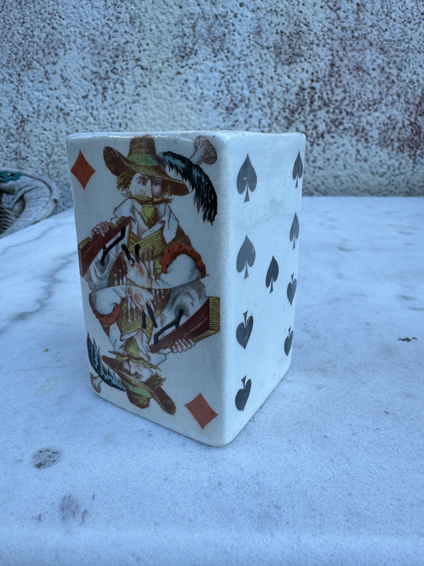 Antique Mustard Pot – Julien Mack Dijon – Playing Cards Design – Circa 1900