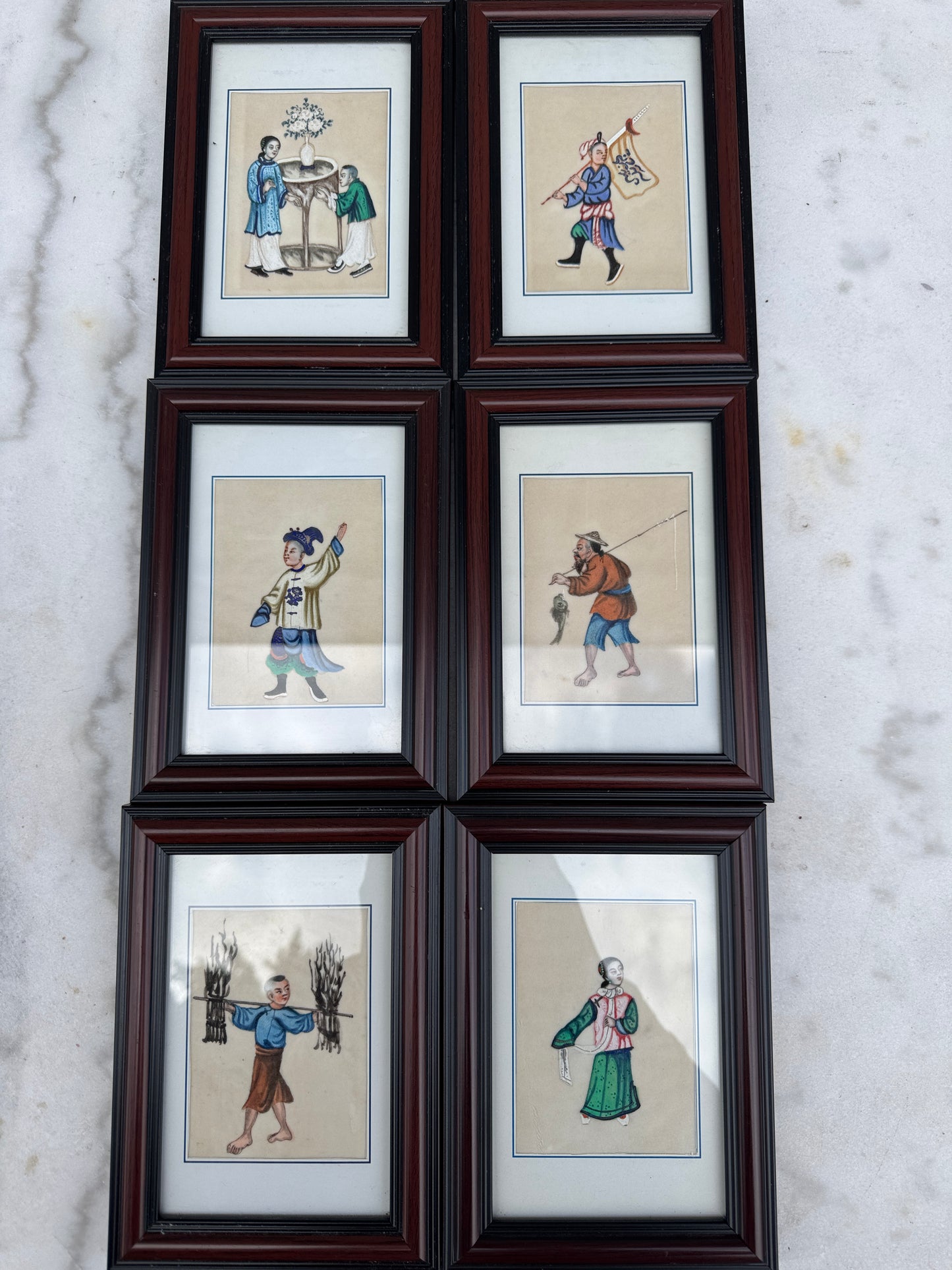 Antique Chinese Pith Painting – Qing Dynasty Hand-Painted Export Art