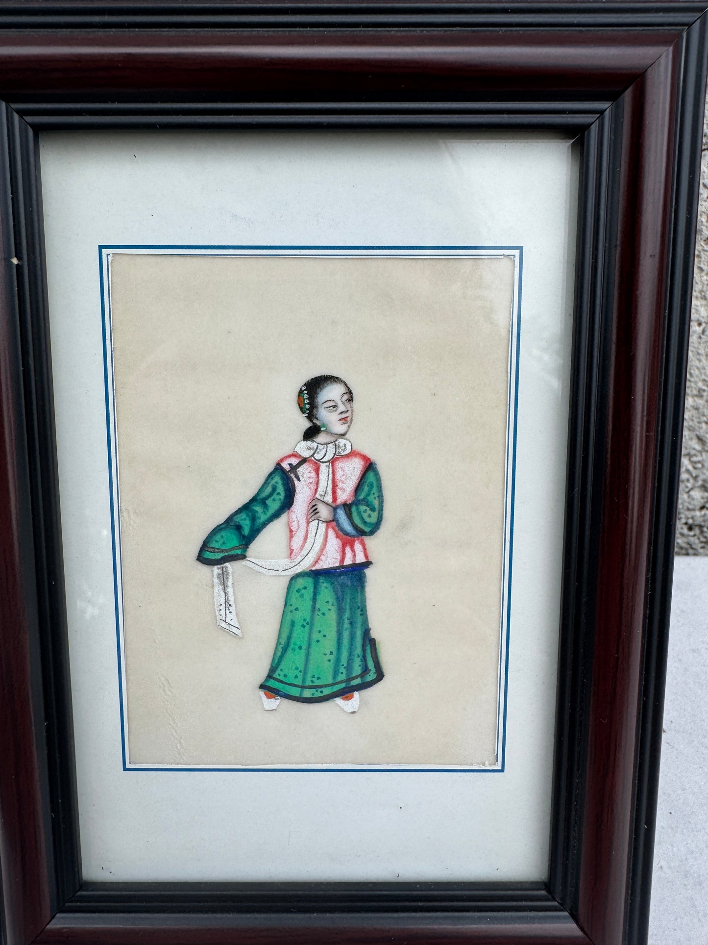 Antique Chinese Pith Painting – Qing Dynasty Hand-Painted Export Art