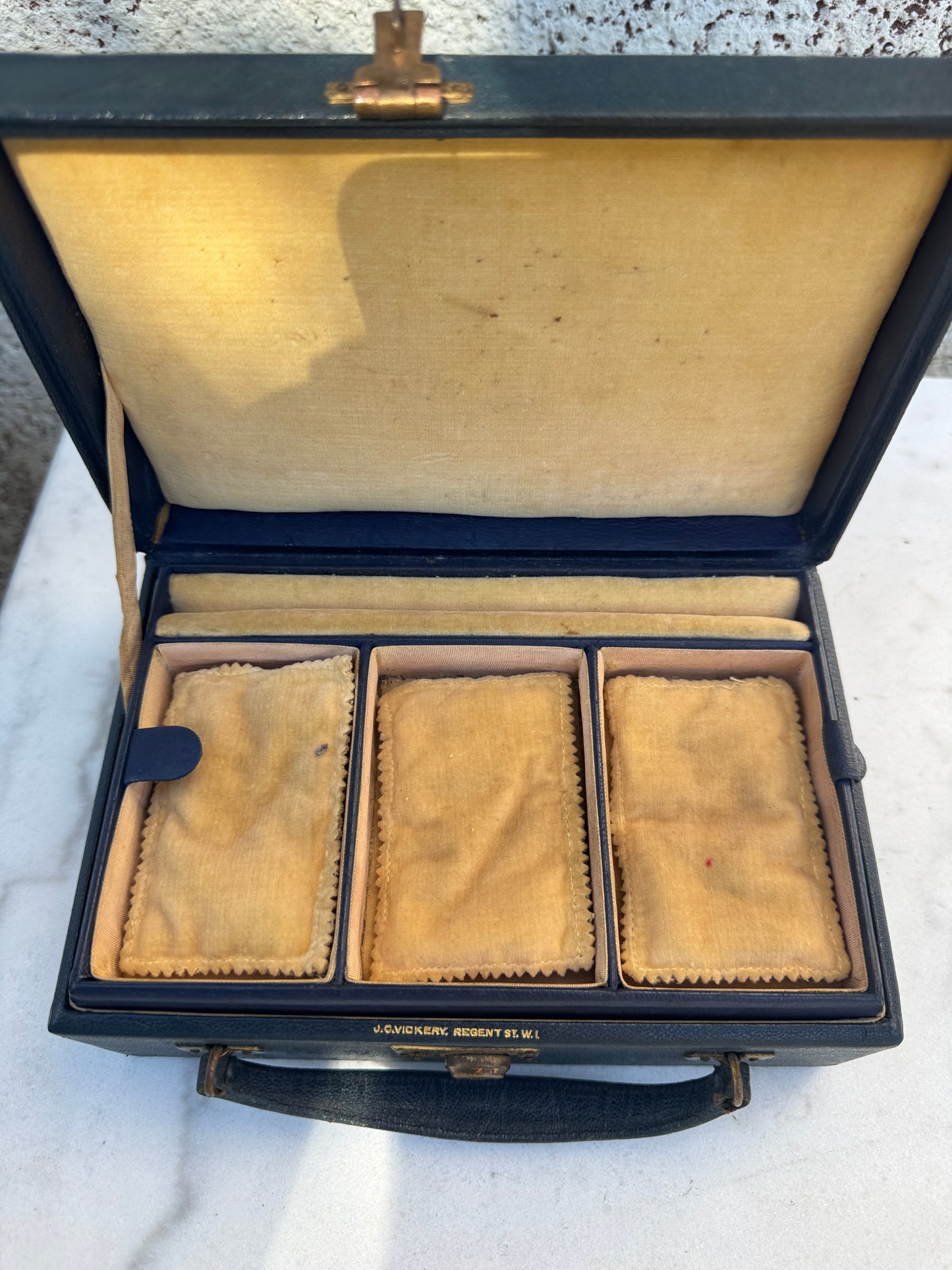 Antique J.C. Vickery Leather Travel Case – Regent Street London – 1920s
