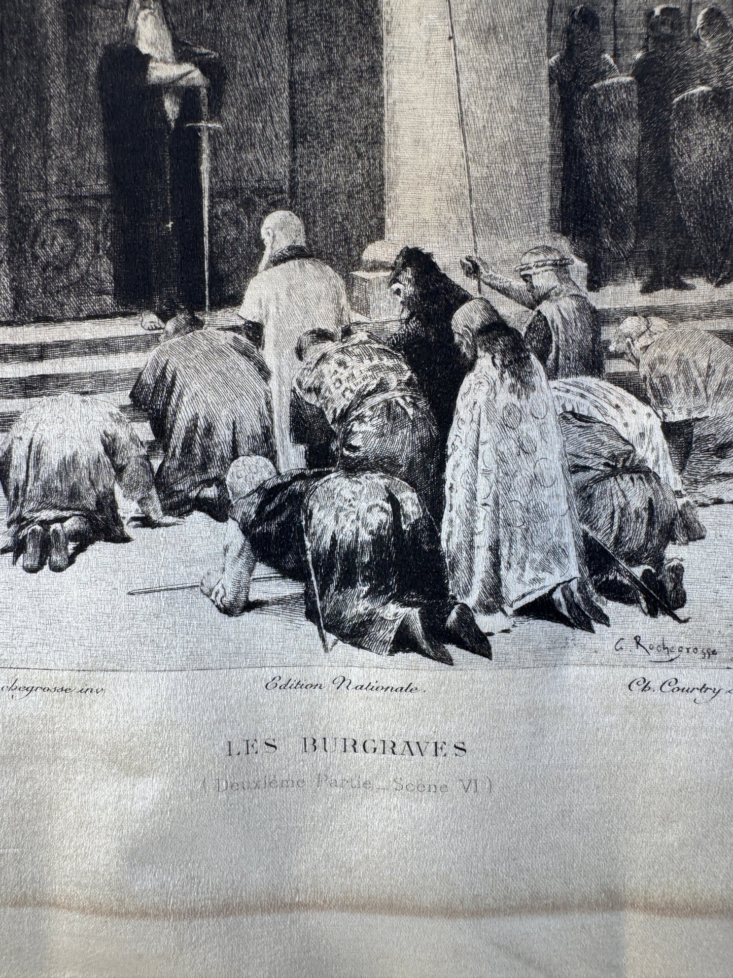 Victor Hugo Antique Silk Engravings – 19th Century French Prints on Silk – Sold Individually or Set
