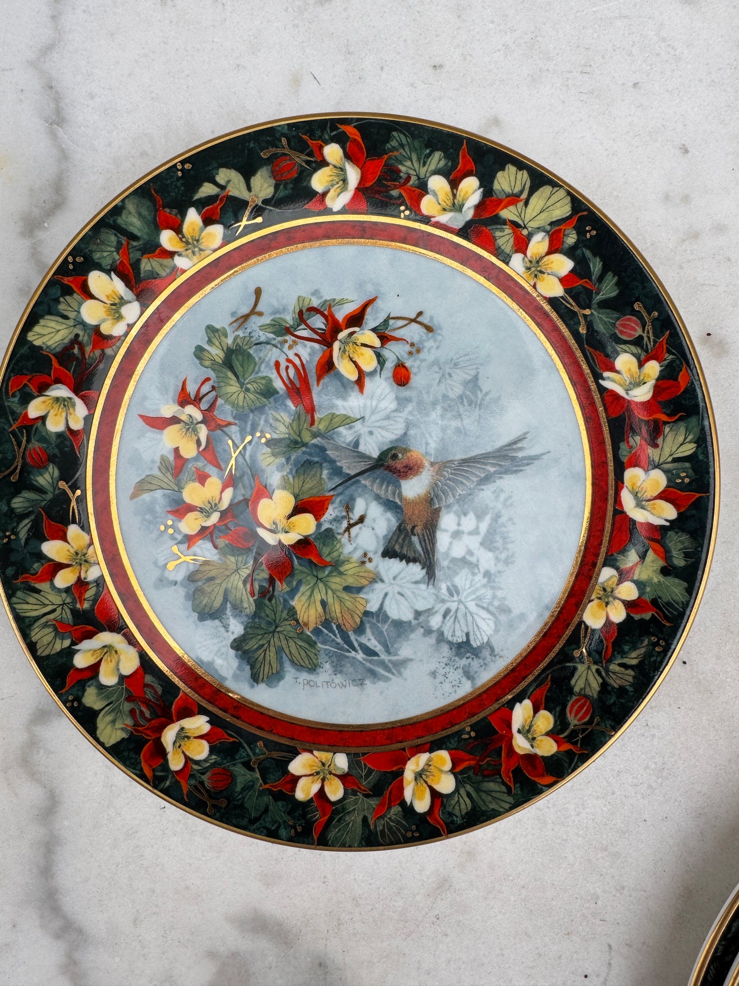 Royal Doulton Hummingbird Plate, Franklin Mint Limited Edition, Fine Bone China, 21 cm — Sold Individually