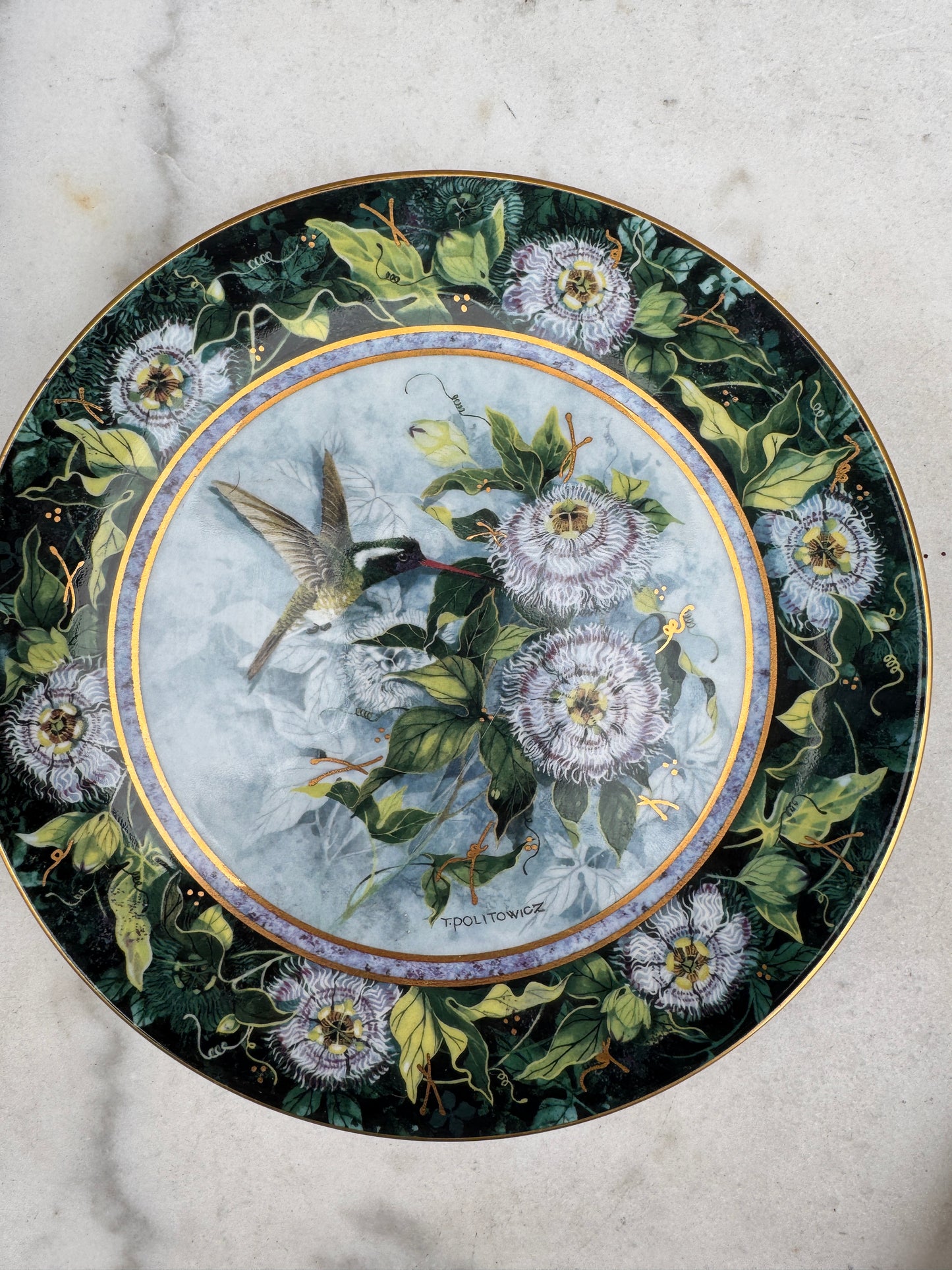 Royal Doulton Hummingbird Plate, Franklin Mint Limited Edition, Fine Bone China, 21 cm — Sold Individually