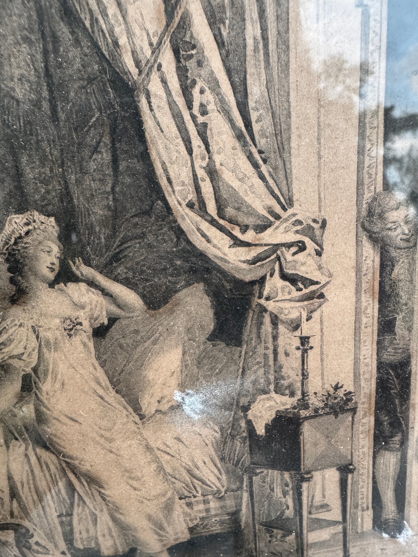 Pair of Antique French Engravings “Visite inattendue / Visite attendue” after Lionel Périaux – Ch. Wittmann, c.1880–1900, Framed