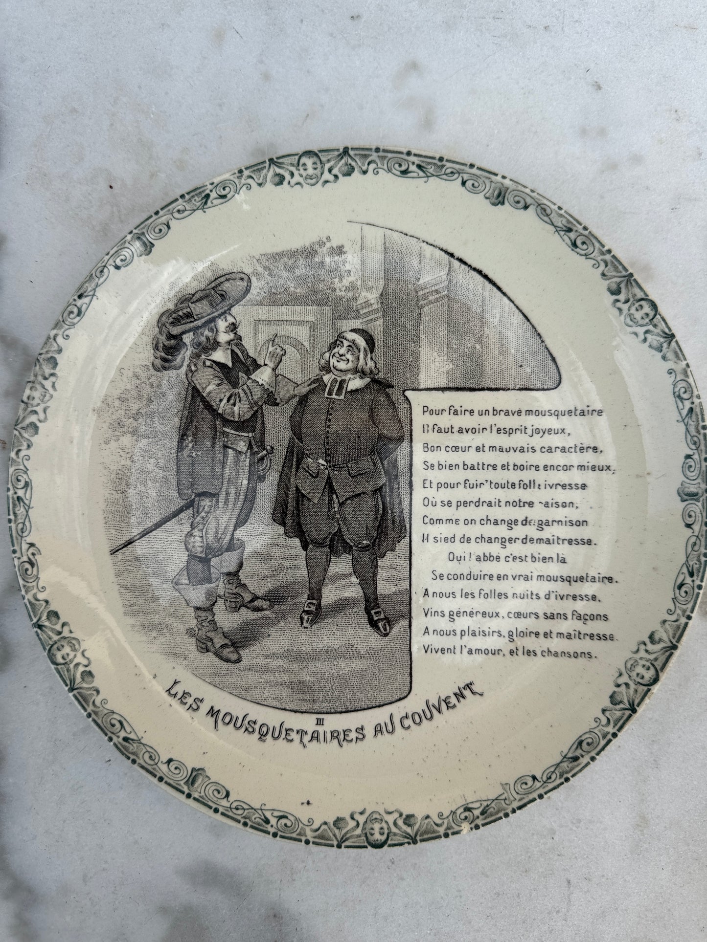 Antique French HB & Cie Terre de Fer Plate – Les Cloches de Corneville – 20 cm – Sold Individually