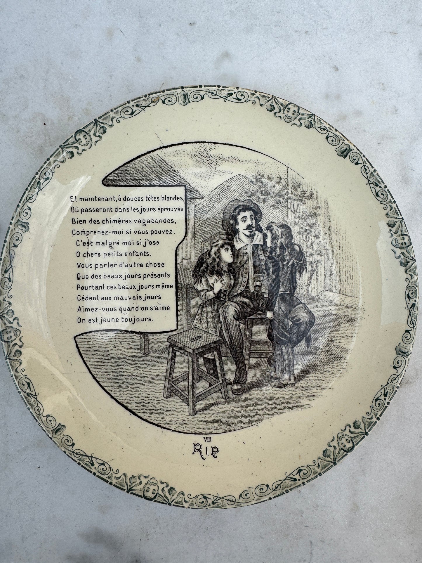 Antique French HB & Cie Terre de Fer Plate – Les Cloches de Corneville – 20 cm – Sold Individually