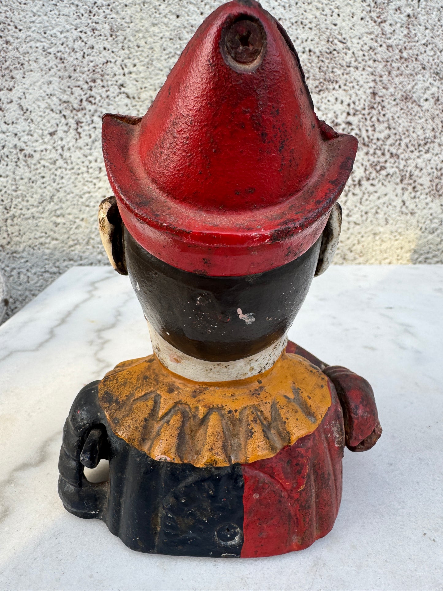 Vintage Cast Iron Mechanical Clown Bank – Hand-to-Mouth – Working – Mid-Century