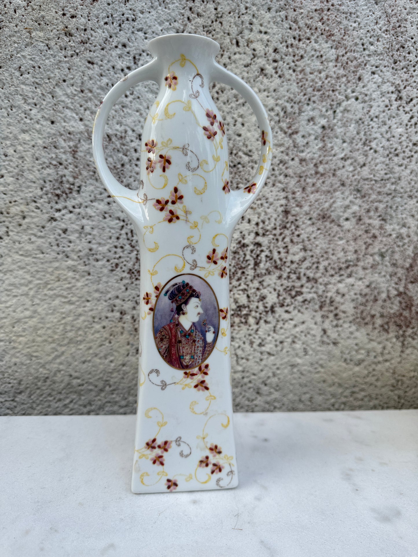 Persian-Style Porcelain Vase – Natasha Farina Paris – Enamel Portrait Decoration