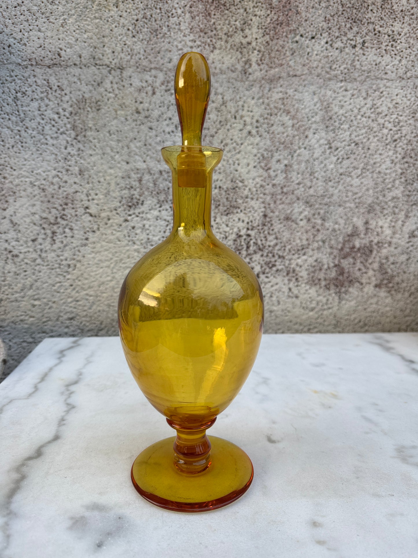 Vintage Yellow Glass Decanter