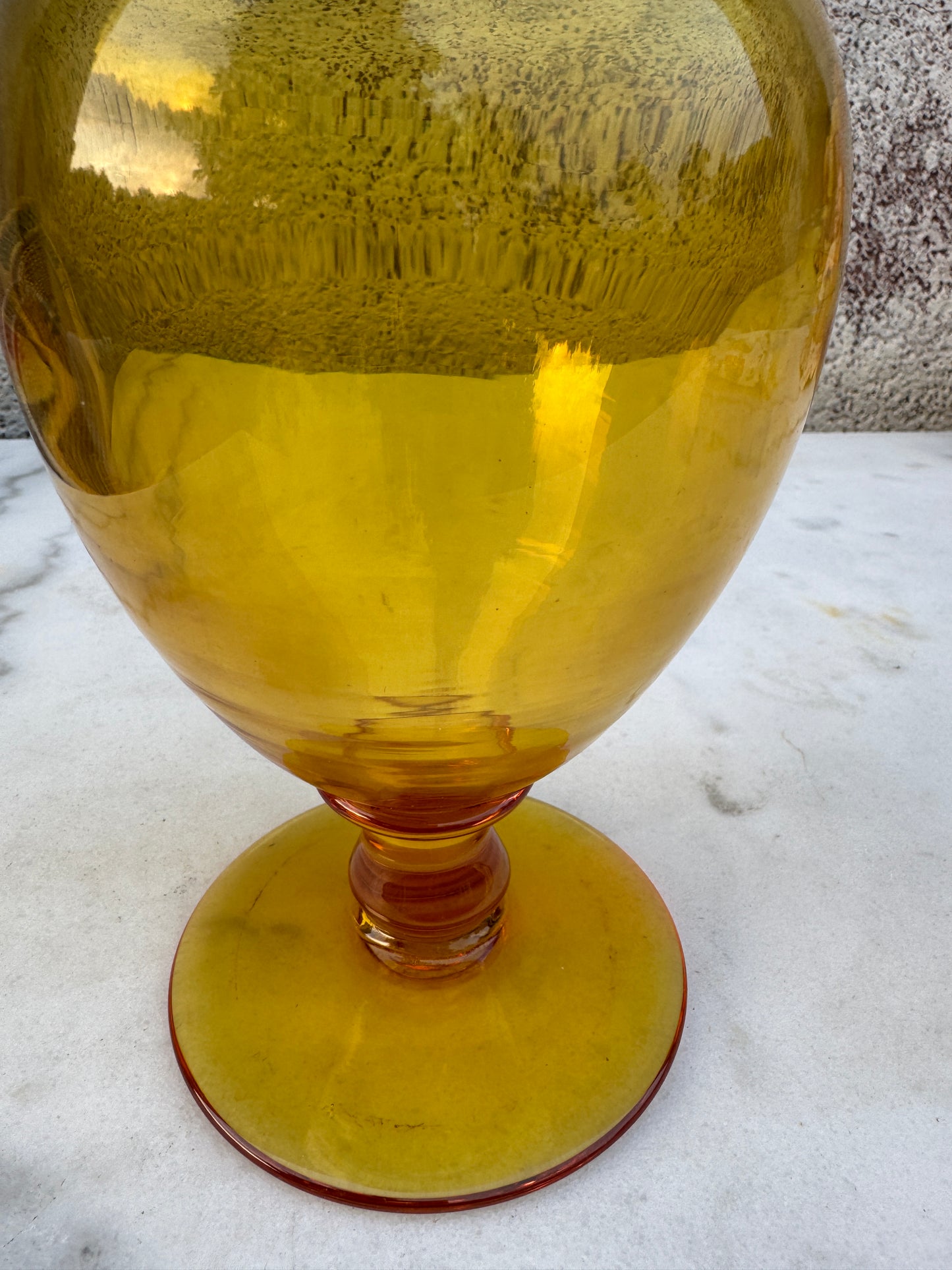 Vintage Yellow Glass Decanter