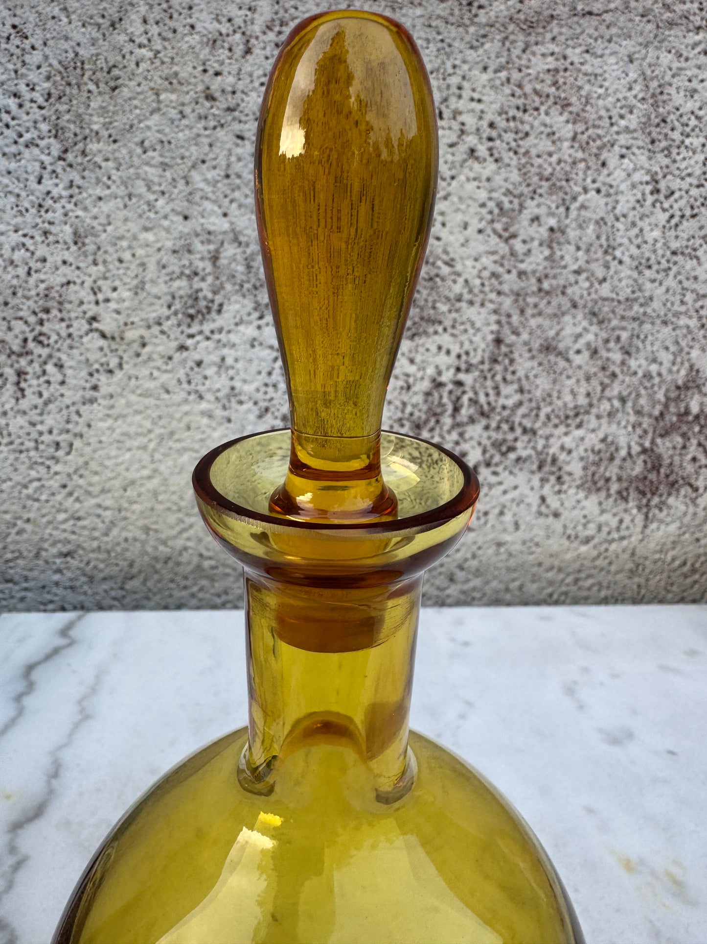 Vintage Yellow Glass Decanter
