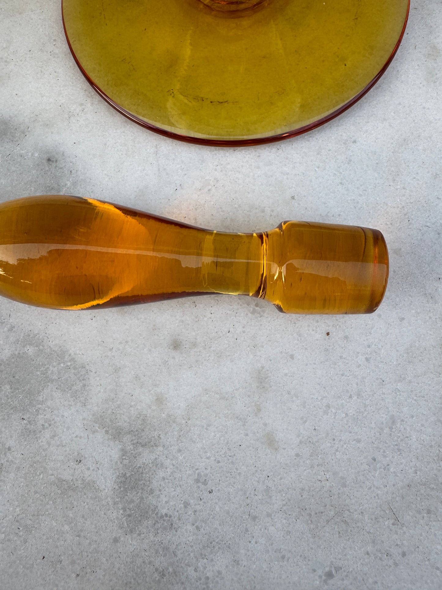 Vintage Yellow Glass Decanter