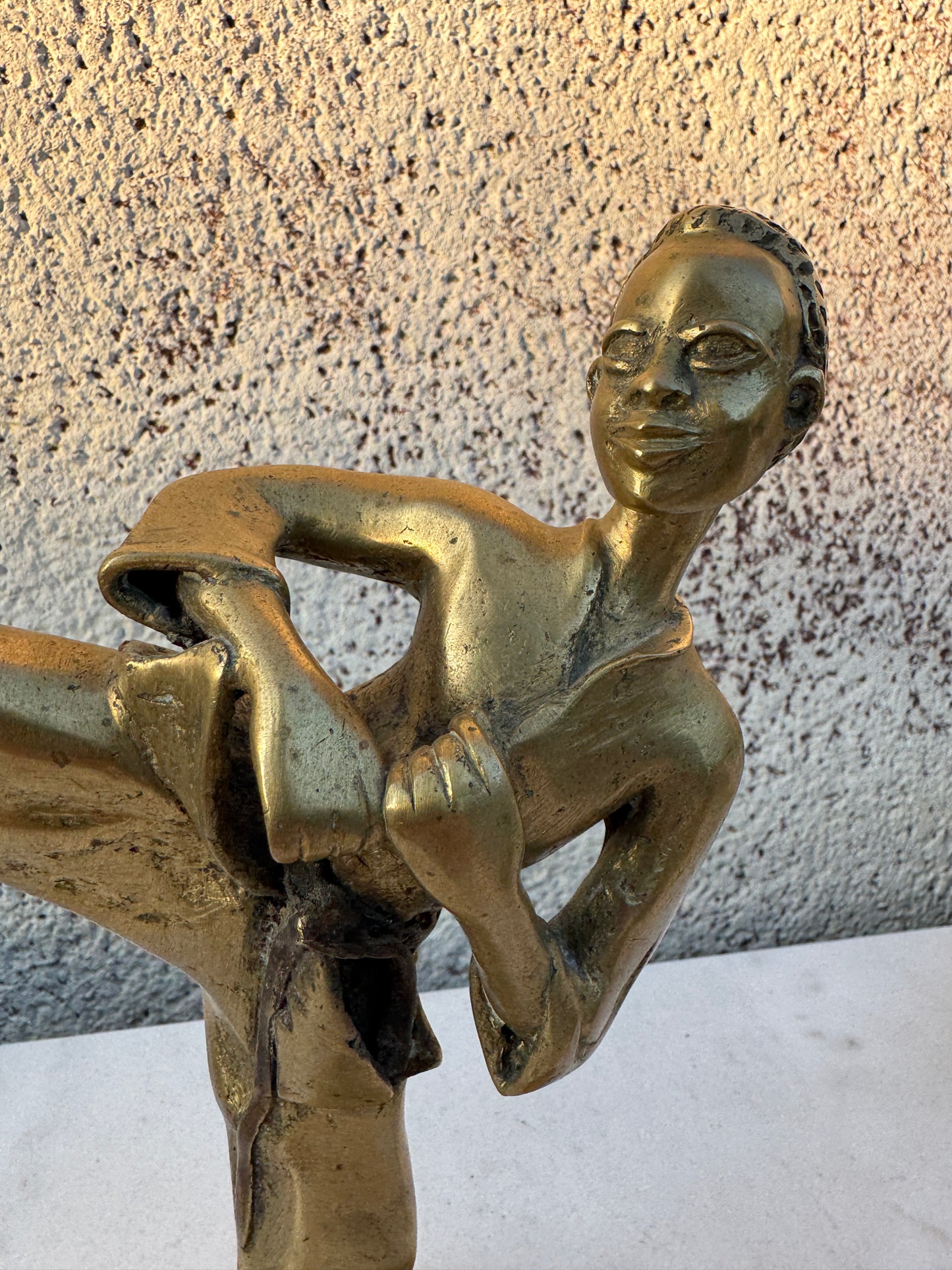 Solid Bronze Karate Figurine – Martial Arts Sculpture, 25x19 cm