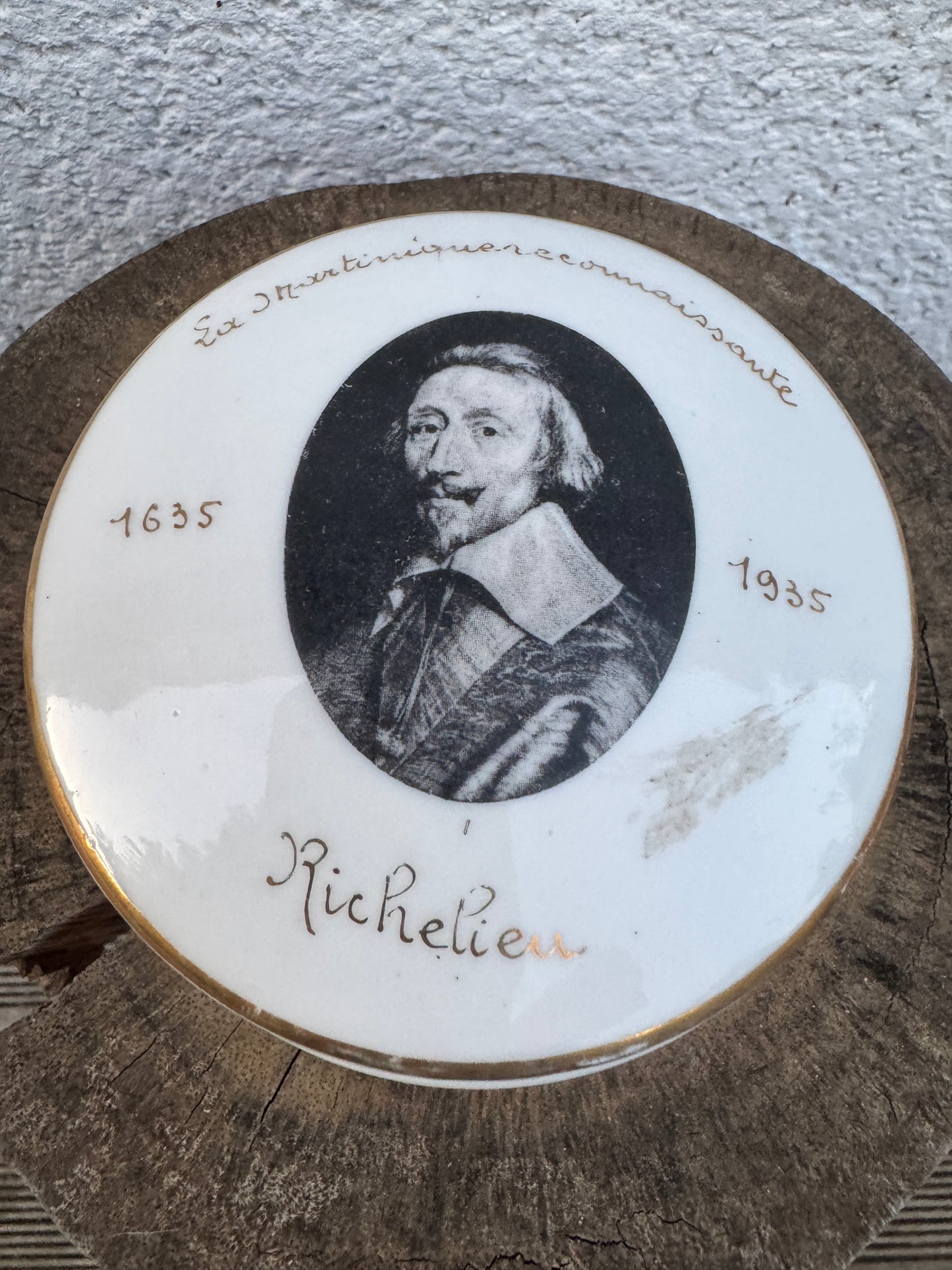 Vintage Limoges Porcelain Box Richelieu Commemorative 1935