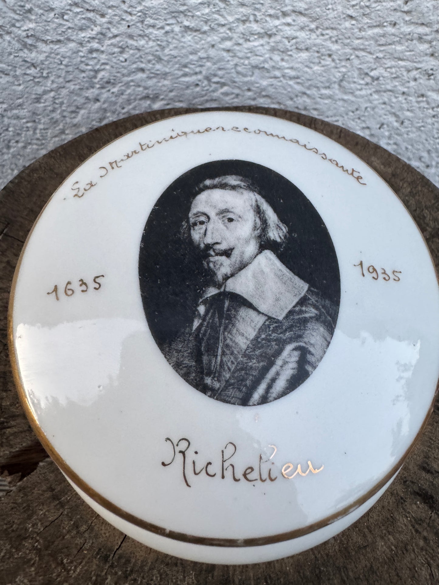 Vintage Limoges Porcelain Box Richelieu Commemorative 1935