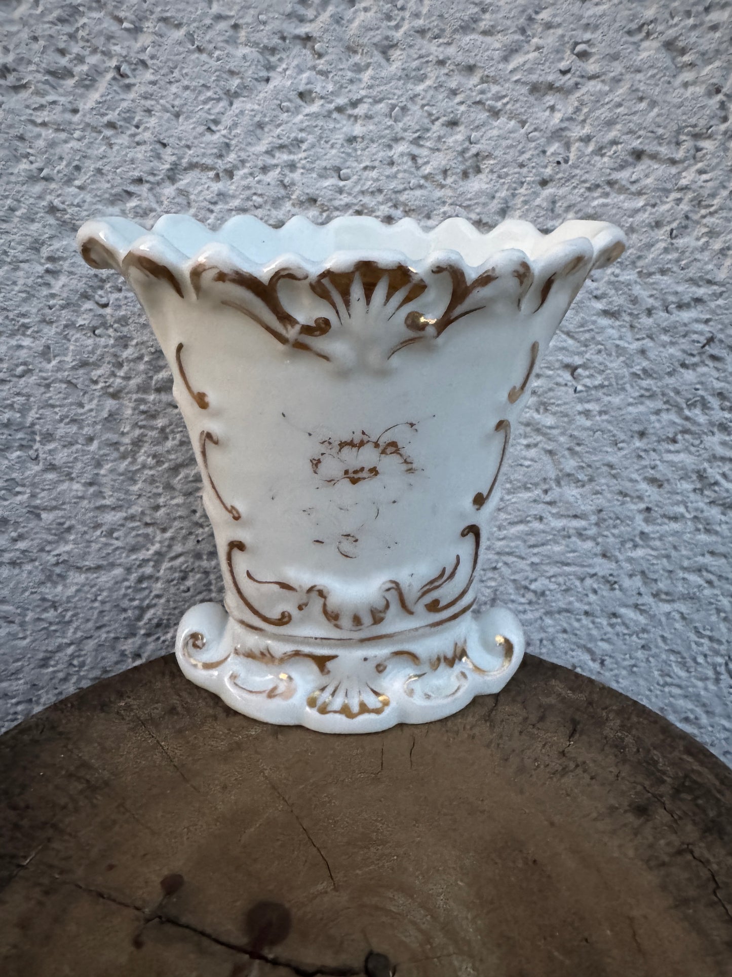 Antique French Pair of Small Porcelain Vases - Hand Painted Flowers - Pre-1900