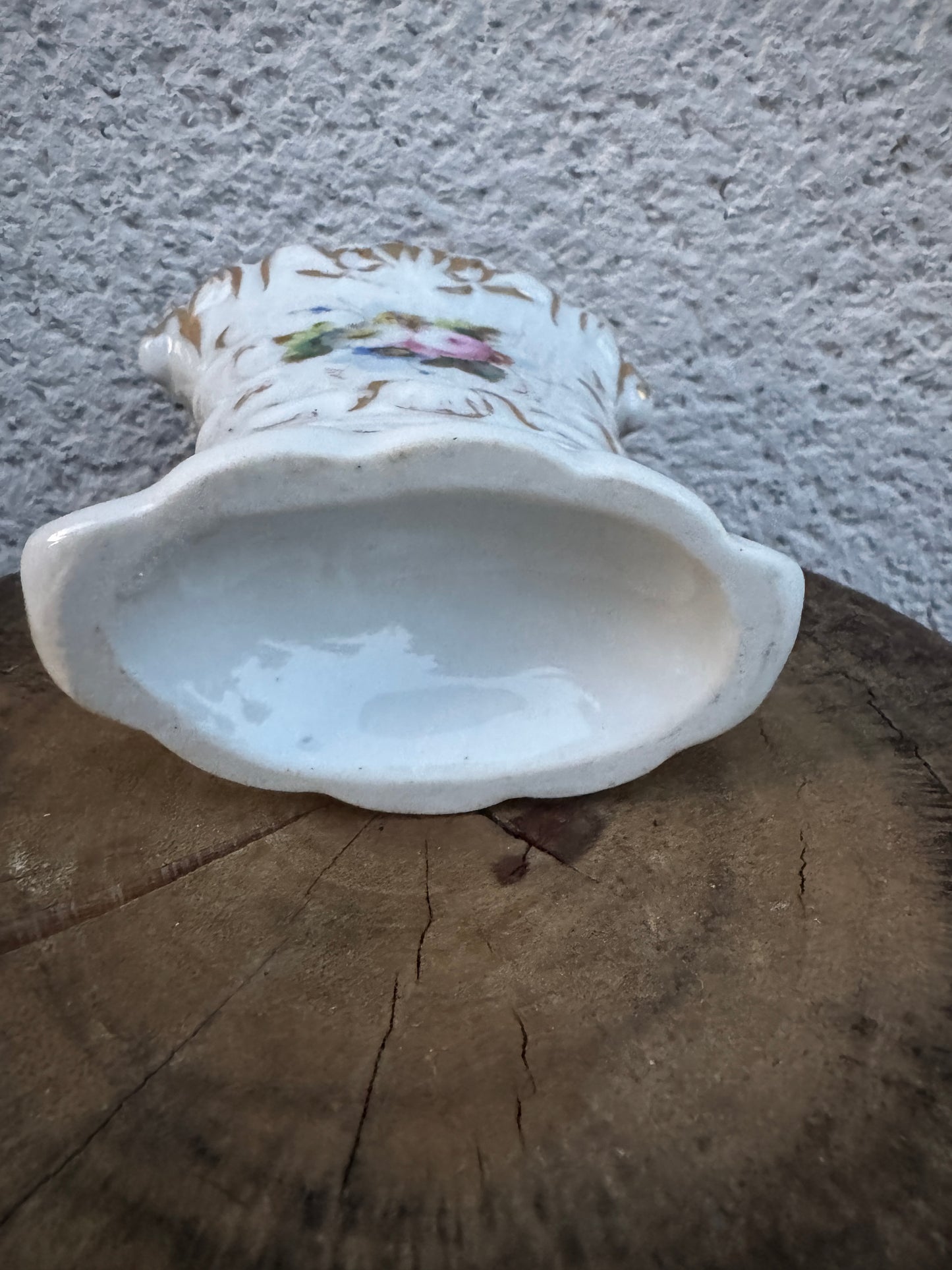 Antique French Pair of Small Porcelain Vases - Hand Painted Flowers - Pre-1900