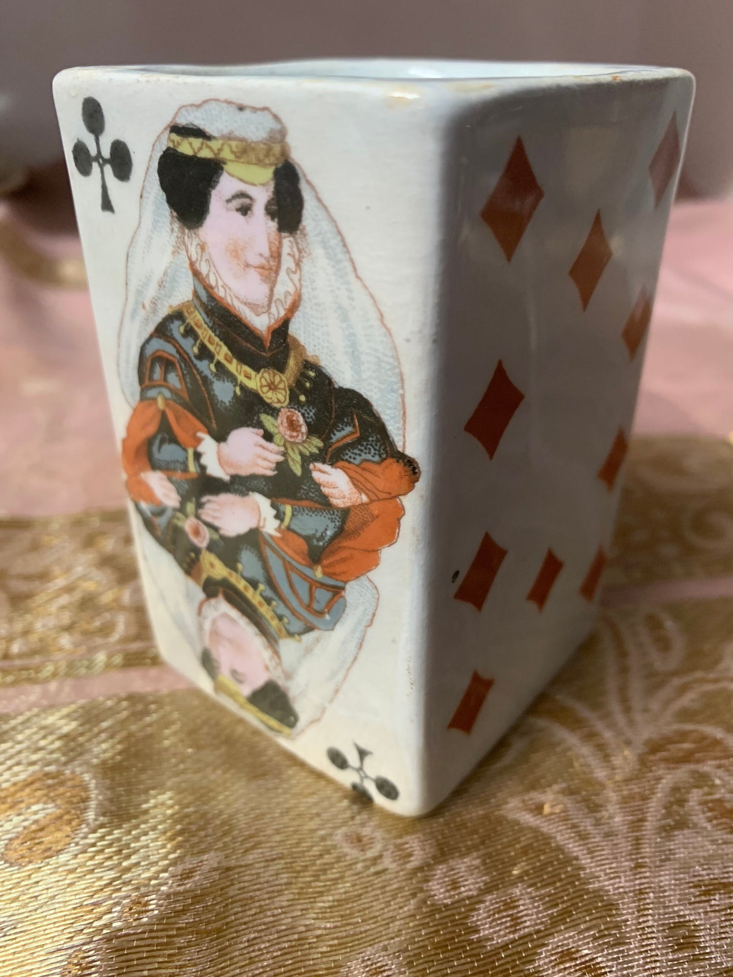 Antique Mustard Pot – Julien Mack Dijon – Playing Cards Design – Circa 1900