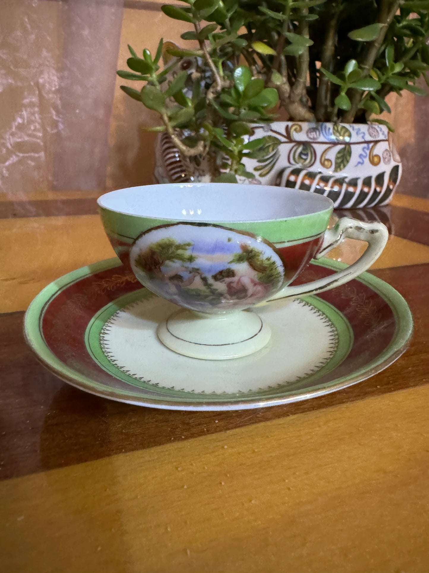 Vintage Royal Austria Coffee Cup & Saucer – Hand Painted Mythological Scene – O. & E.G.