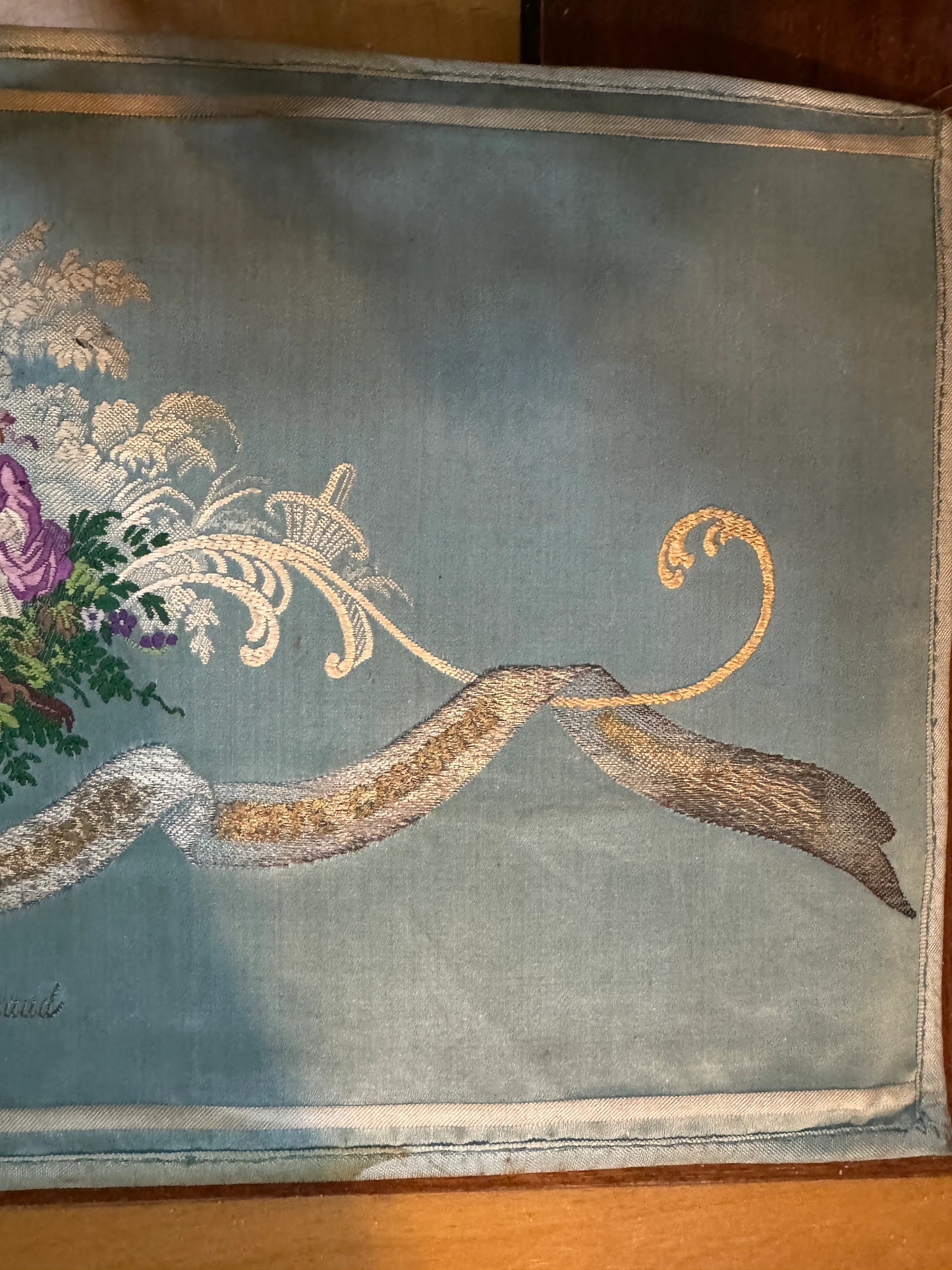 Antique French Silk Embroidery – Schulz & Brand – Rococo Style – 19th c. Château Textile Art