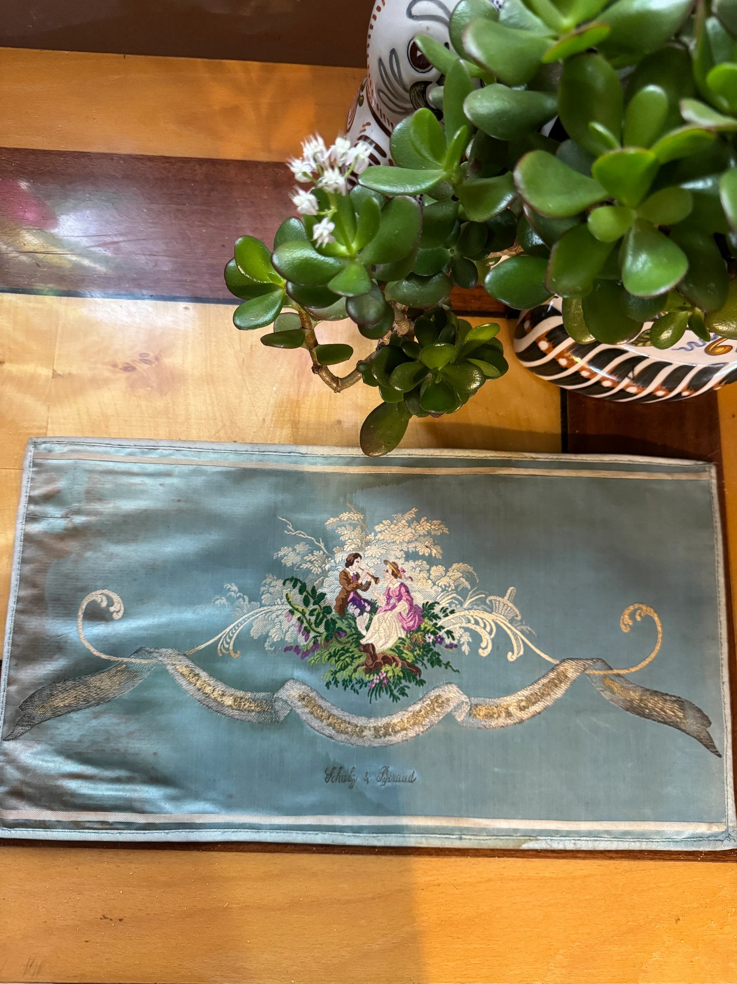 Antique French Silk Embroidery – Schulz & Brand – Rococo Style – 19th c. Château Textile Art