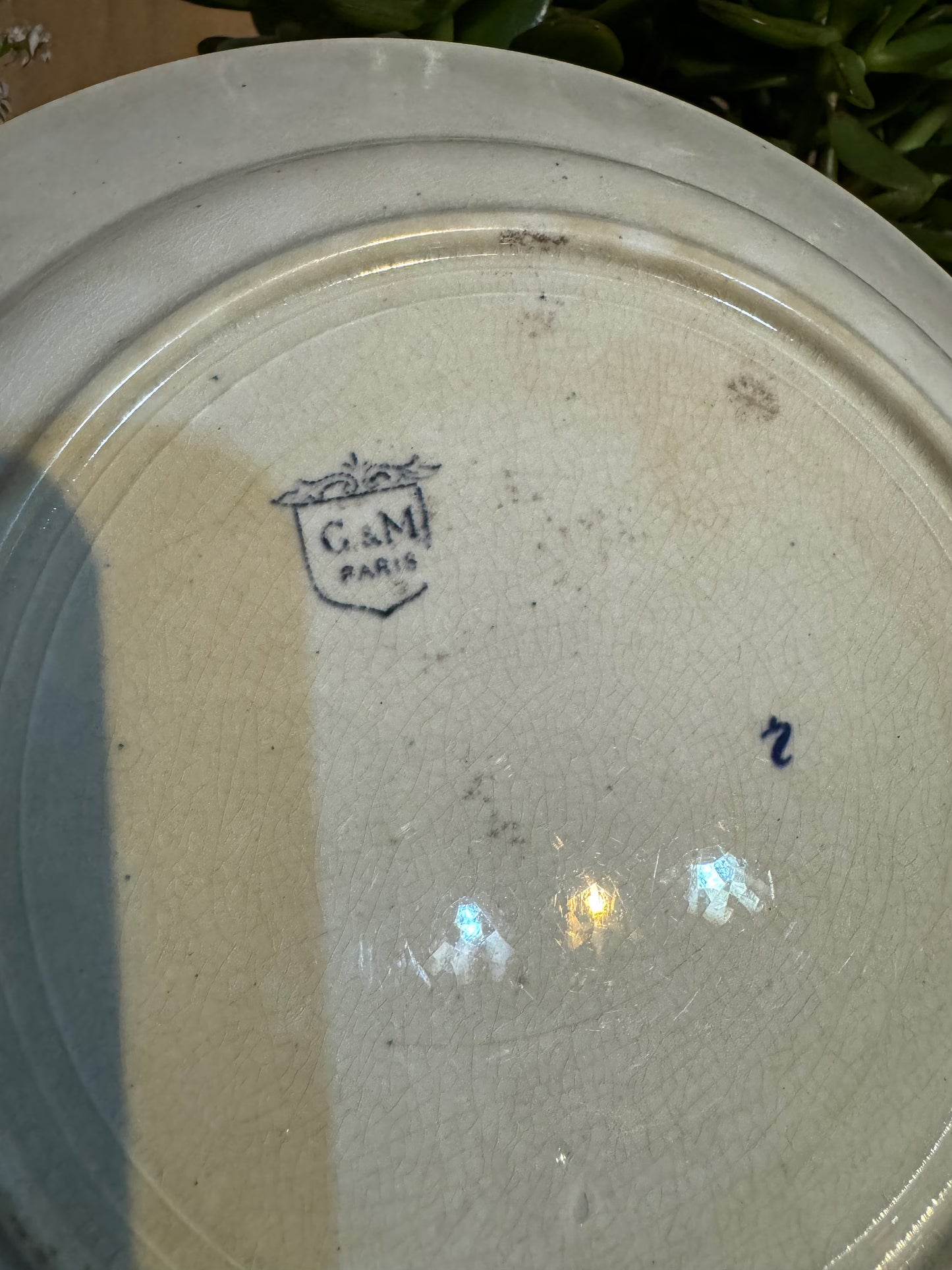 Rare Antique French Plate – Château de La Palisse – Blue Transferware – 19th Century
