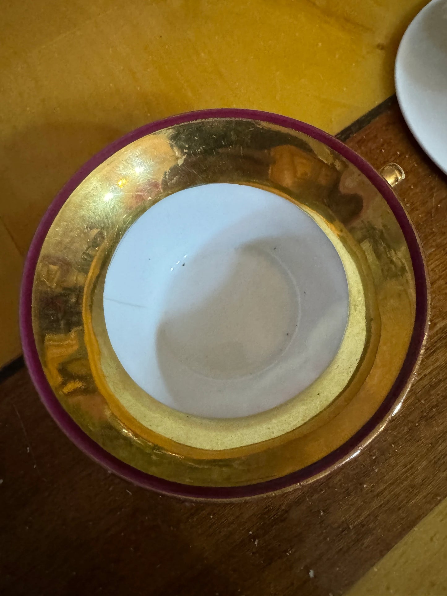 Hand Painted French Porcelain Demitasse Cup and Saucer – Nodrog – Made in France