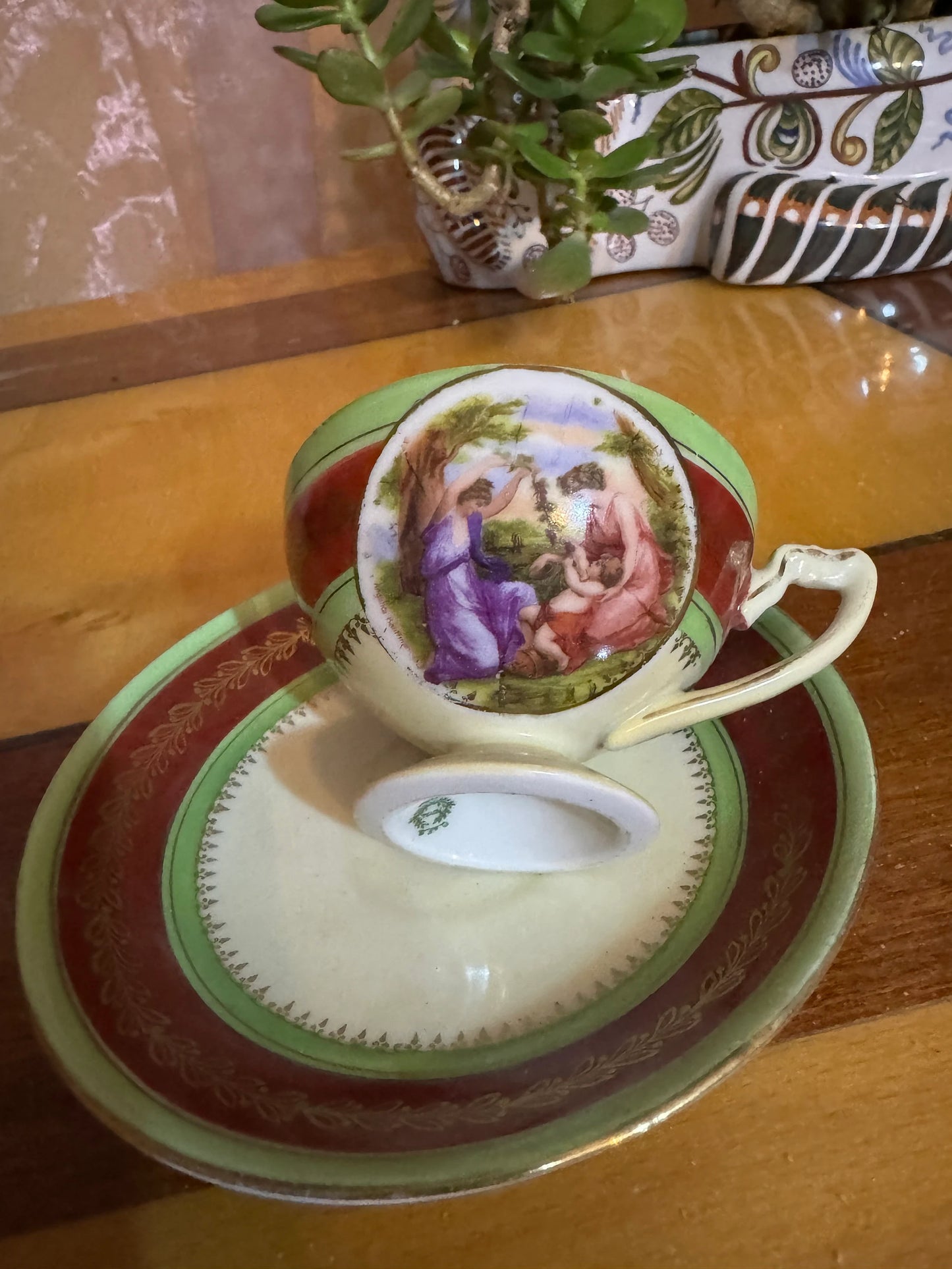 Vintage Royal Austria Coffee Cup & Saucer – Hand Painted Mythological Scene – O. & E.G.