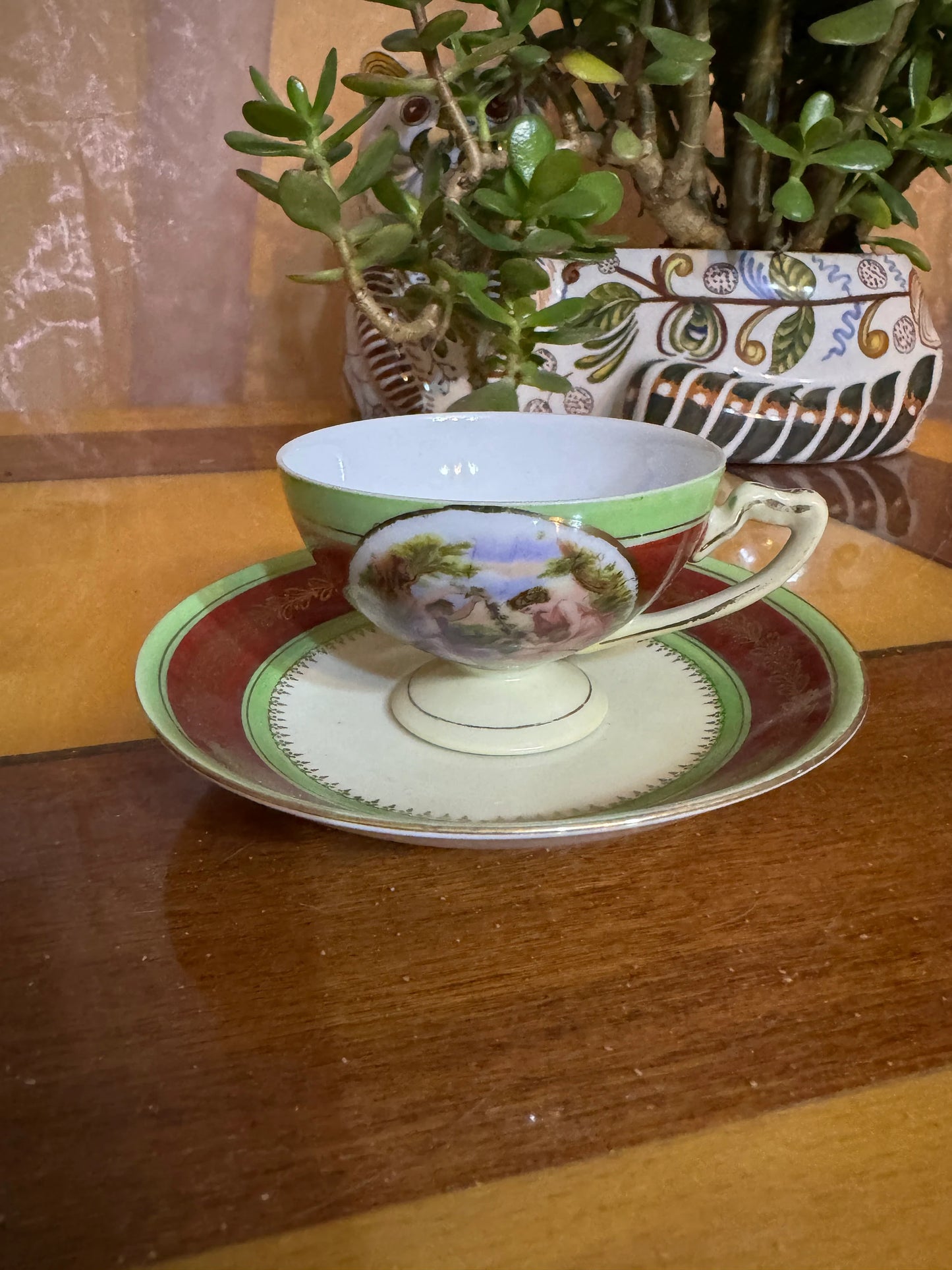 Vintage Royal Austria Coffee Cup & Saucer – Hand Painted Mythological Scene – O. & E.G.