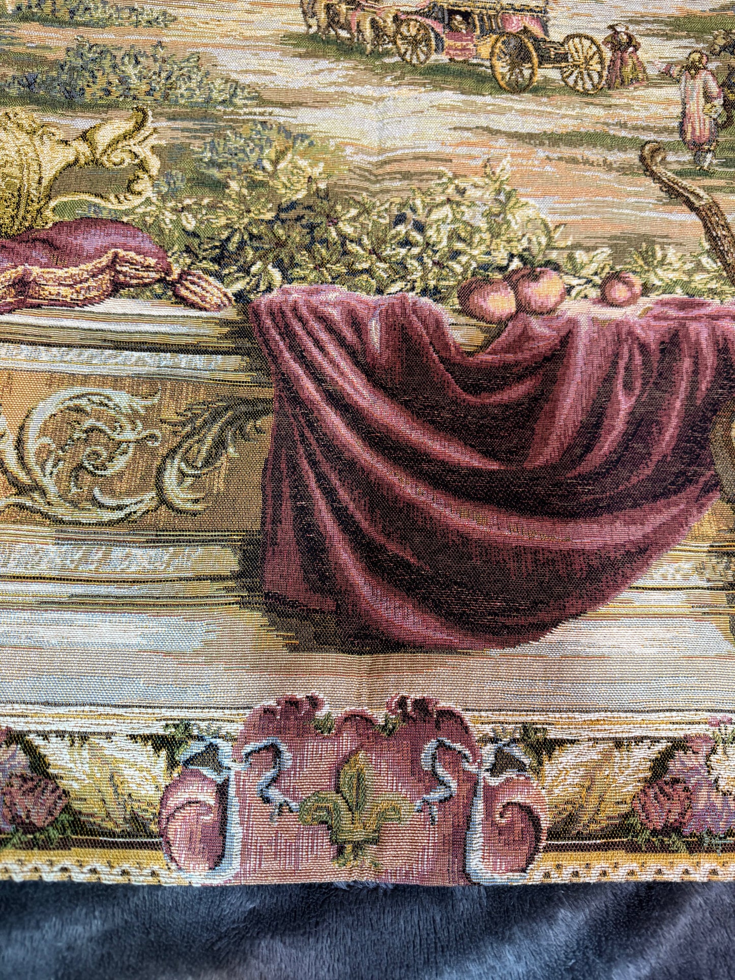 Large French Tapestry Wall Hanging - Verdure Au Château - Art de Lys, 110×150 cm