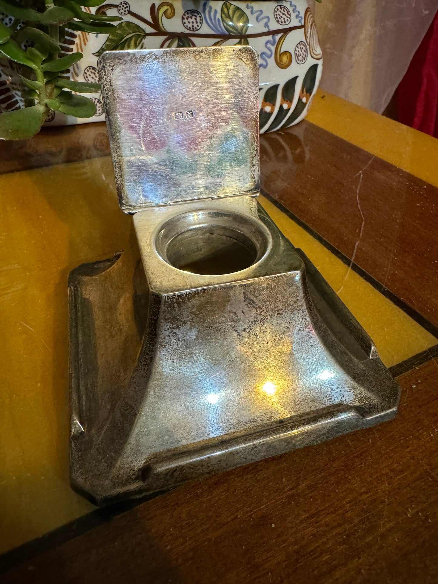 Rare Solid Silver Art Deco Inkwell – Birmingham 1937