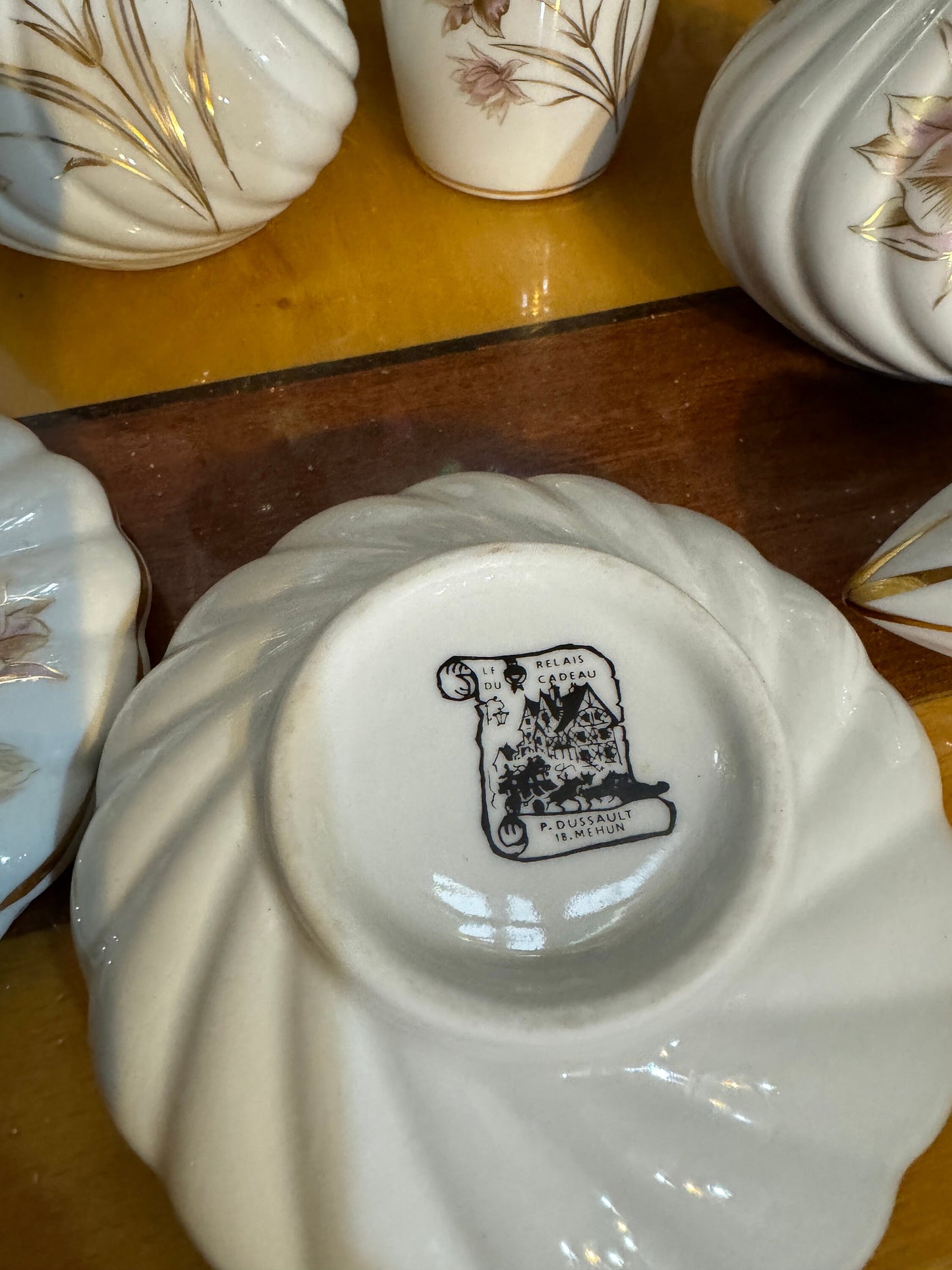 Vintage French Porcelain Vanity Set – P. Dussault Mehun – ca. 1950s