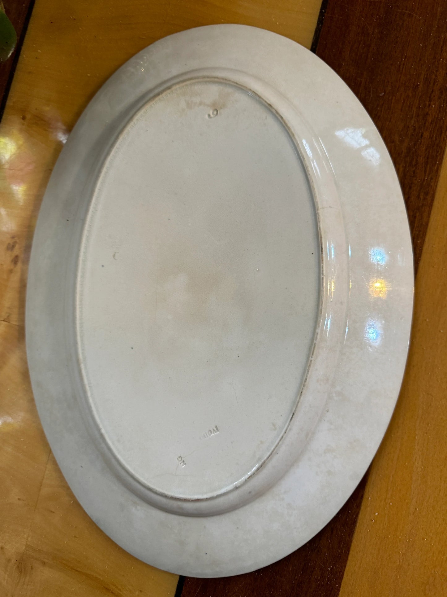 Antique French Blue Hunting Scene Platter – 19th Century Oval Faience Transferware