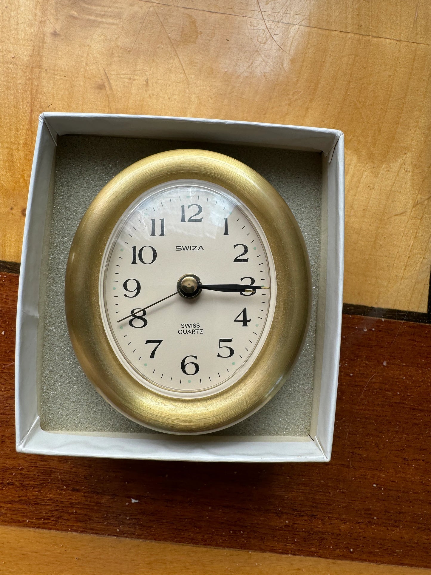 SWIZA Swiss Brass Alarm Clock – New Old Stock in Box, Swiss Precision, Luxury Gift, 1994