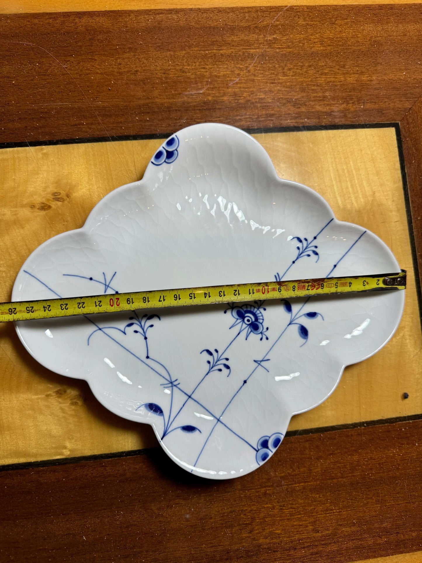 Royal Copenhagen Blue Fluted Quatrefoil Dish – Handpainted Porcelain with Original Box