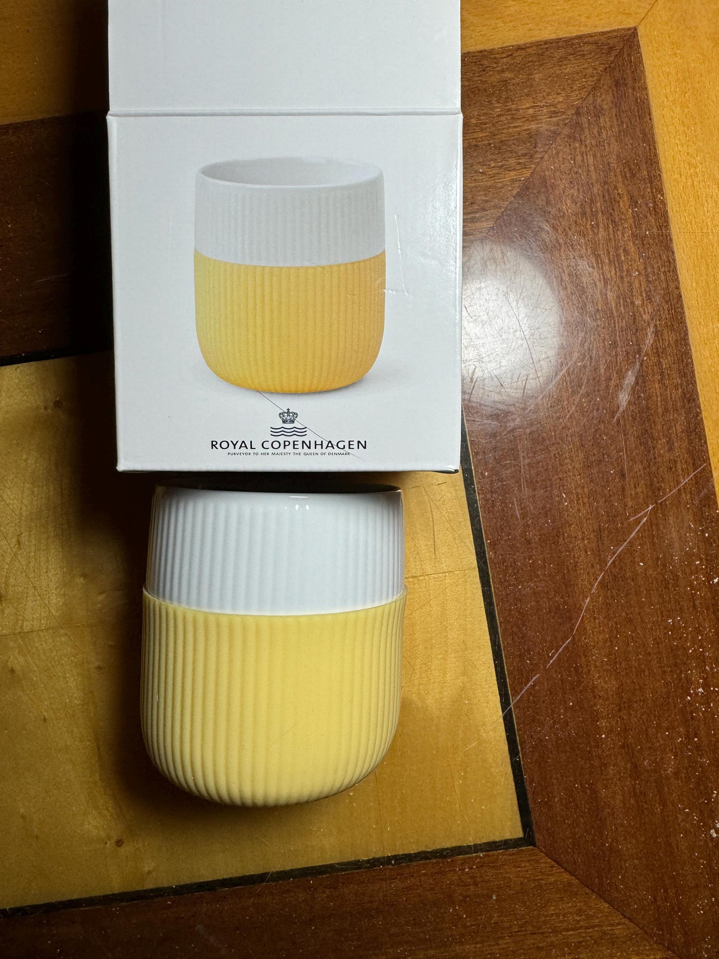 Set of 2 Royal Copenhagen Yellow Cups – Modern Scandinavian Design