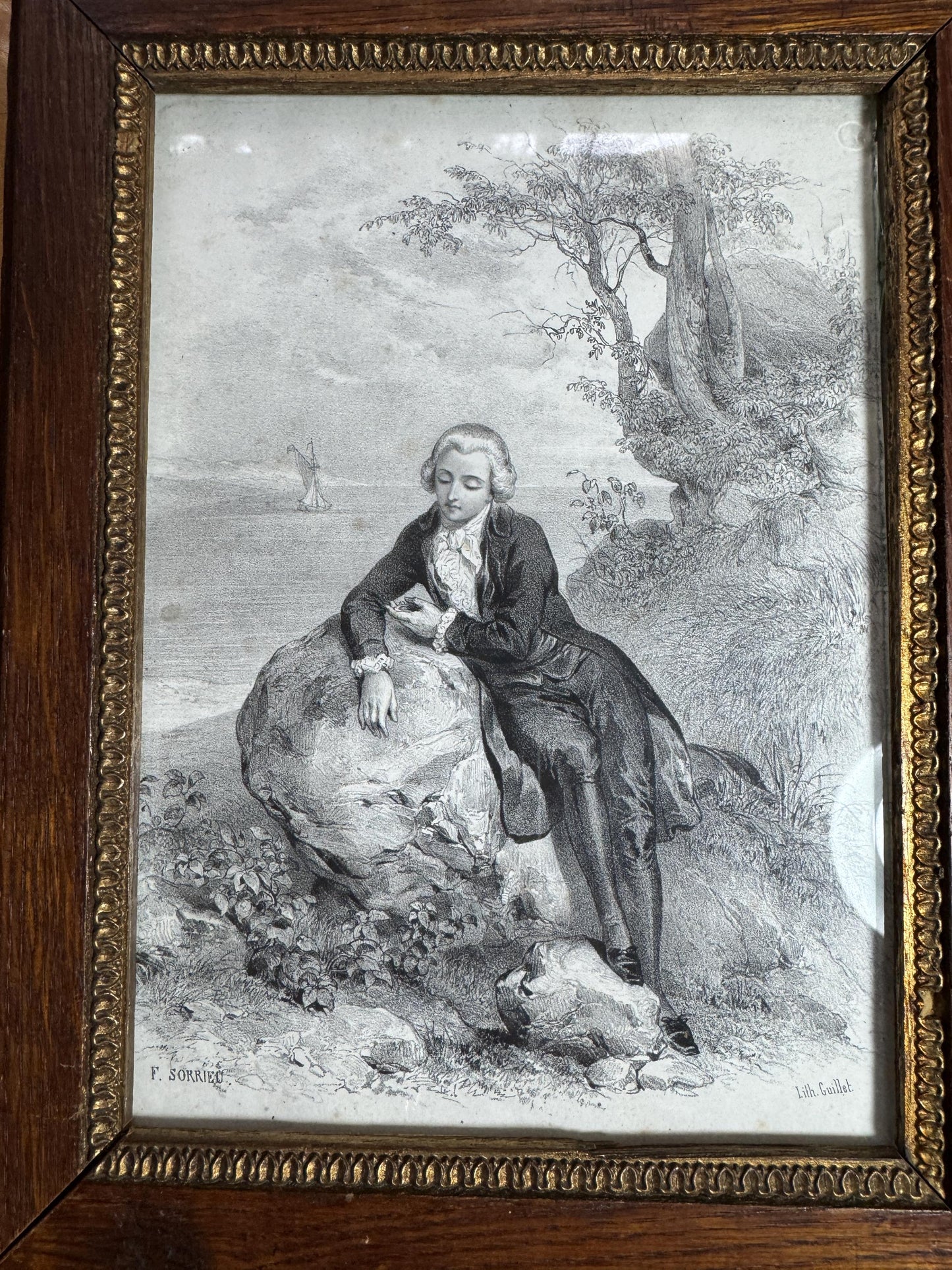 Antique Lithograph Pair by Frédéric Sorrieu – 19th Century French Romantic Art – Framed