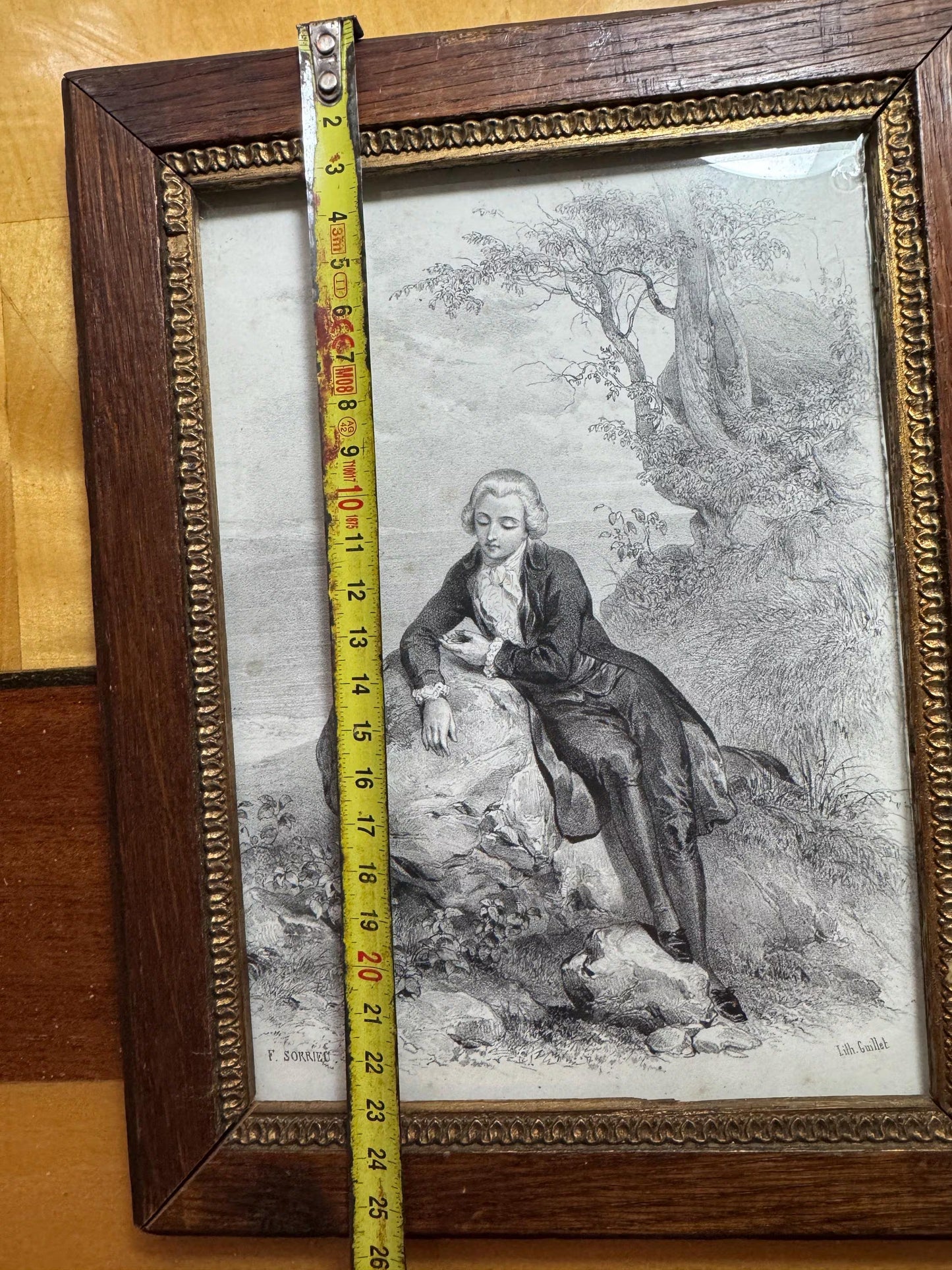 Antique Lithograph Pair by Frédéric Sorrieu – 19th Century French Romantic Art – Framed
