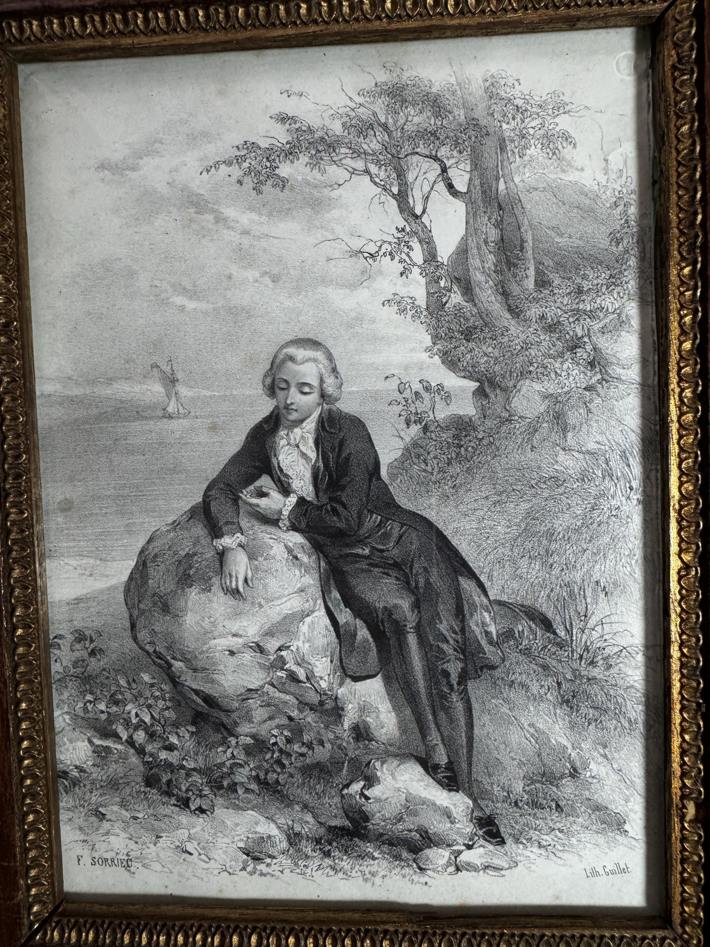 Antique Lithograph Pair by Frédéric Sorrieu – 19th Century French Romantic Art – Framed