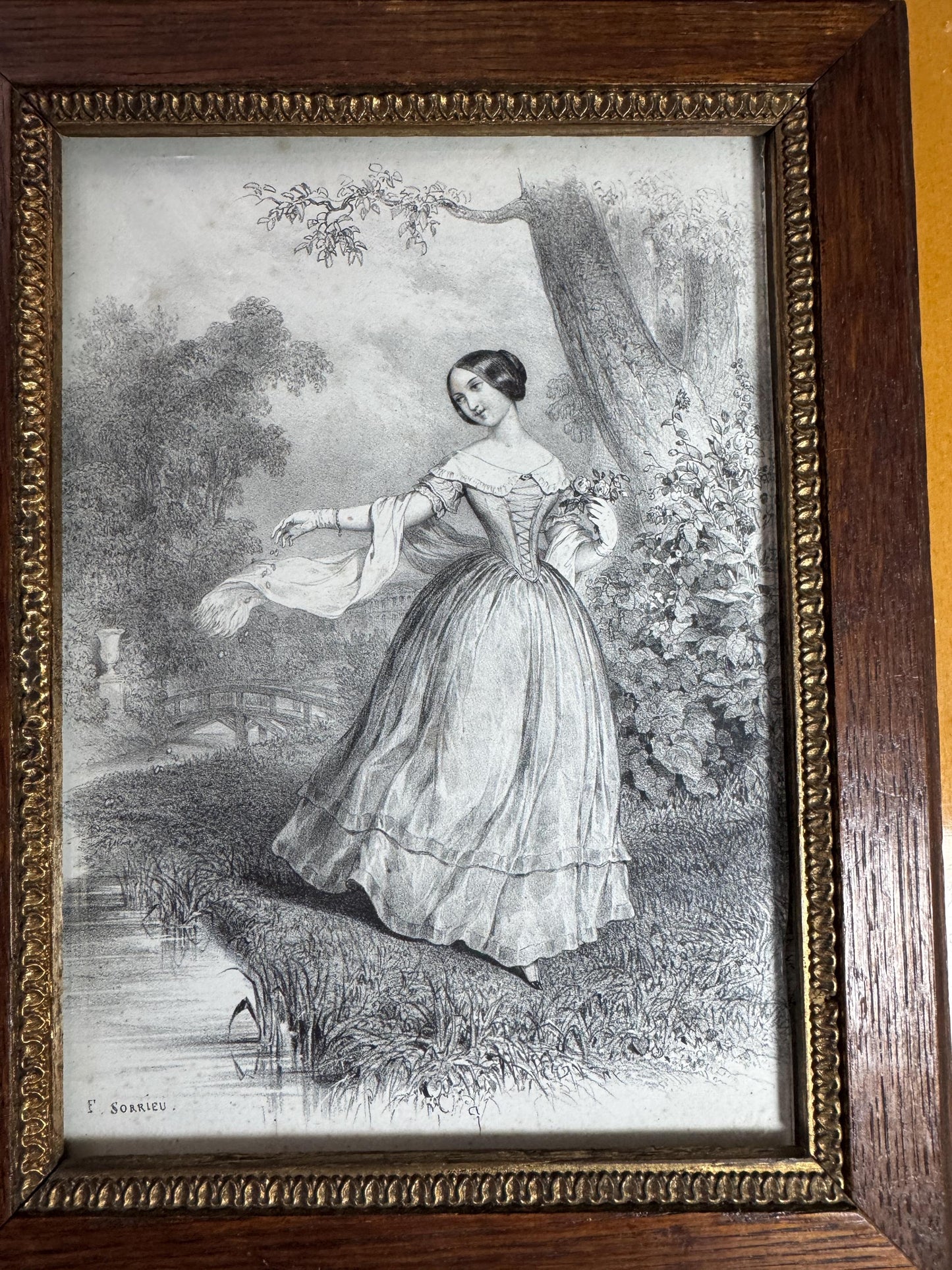 Antique Lithograph Pair by Frédéric Sorrieu – 19th Century French Romantic Art – Framed