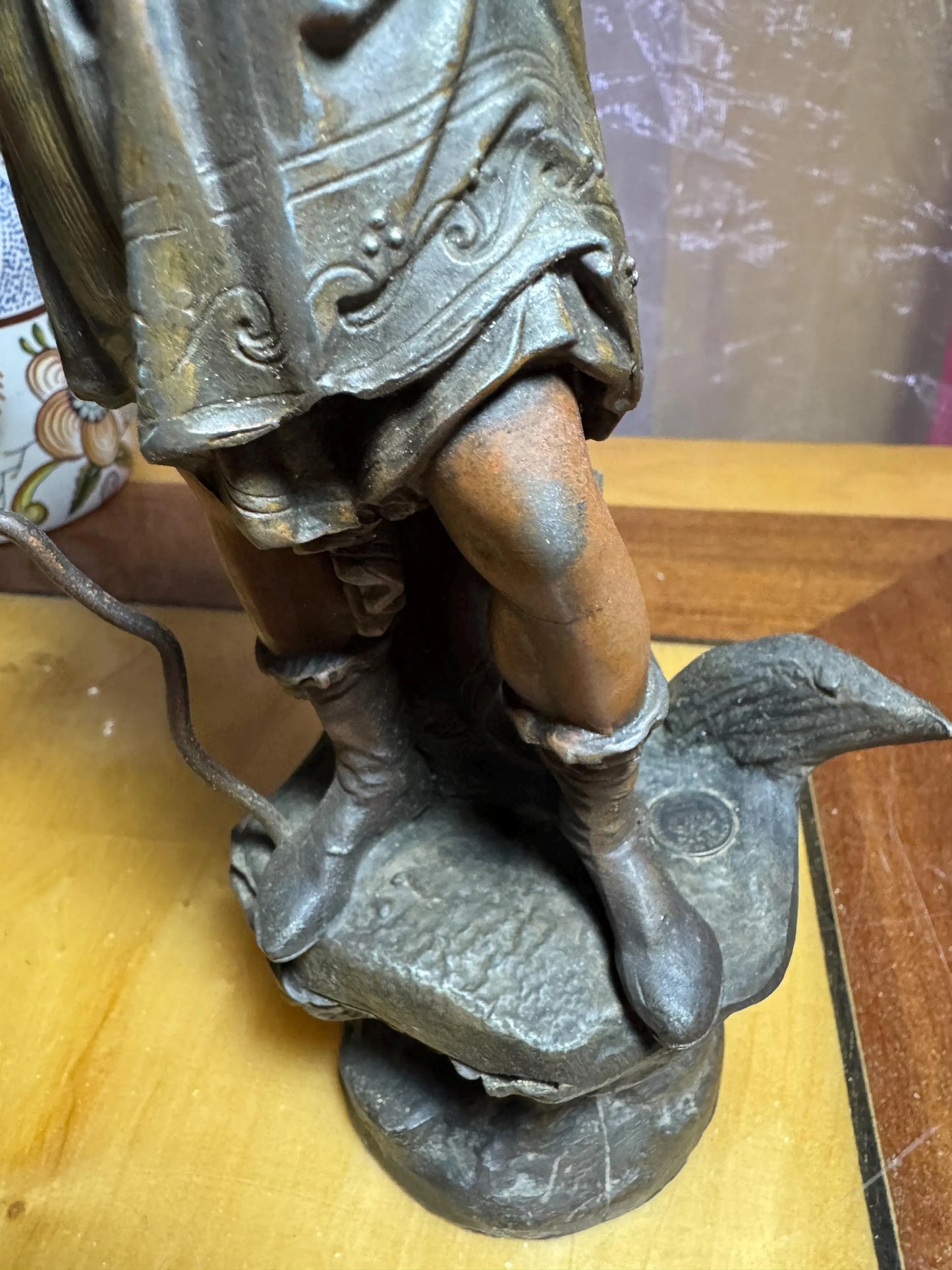 Antique French Spelter Sculpture – 'Greek Hunter' – Paris Foundry, c.1900 – Made in France – 34 cm