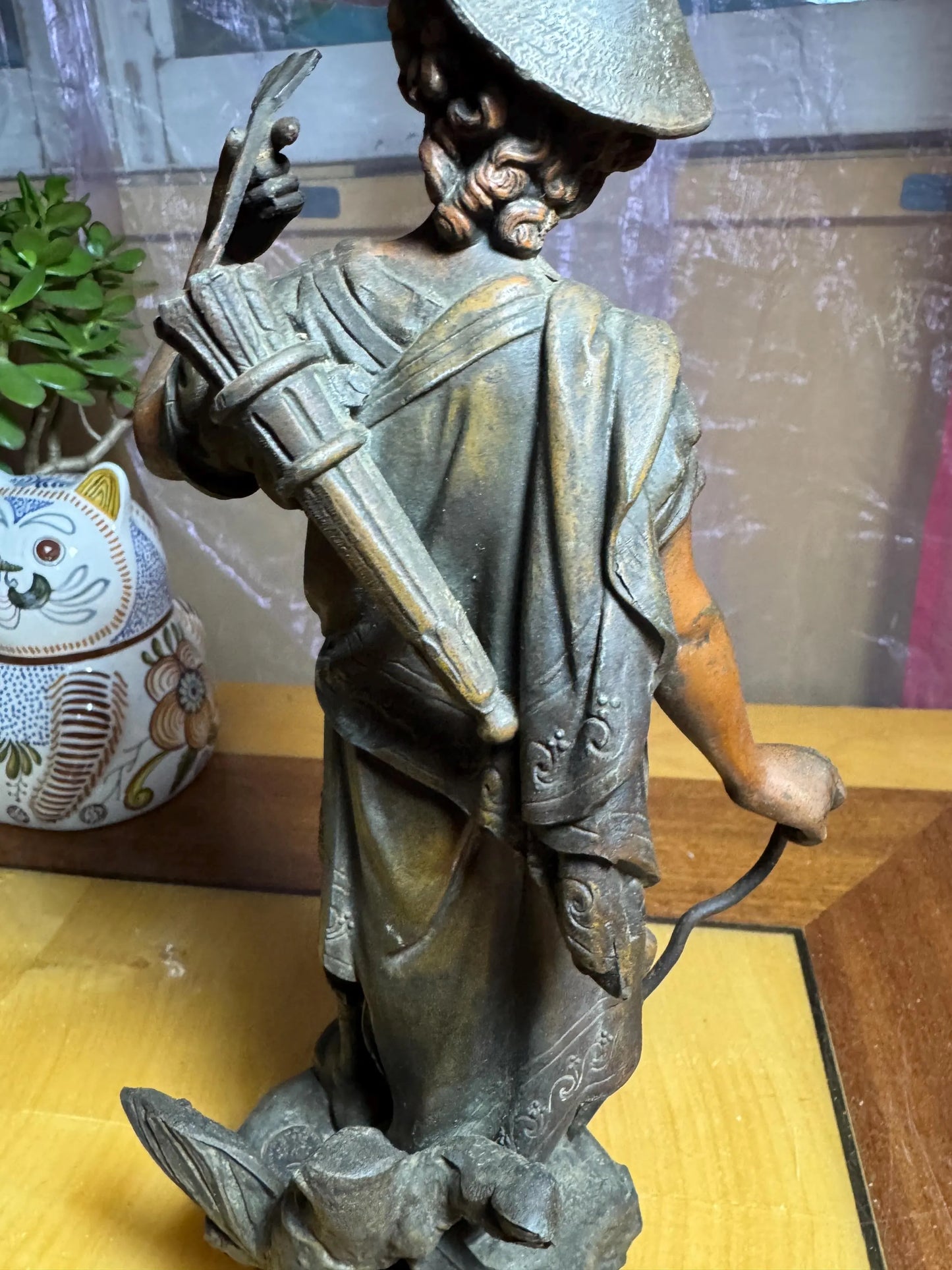 Antique French Spelter Sculpture – 'Greek Hunter' – Paris Foundry, c.1900 – Made in France – 34 cm