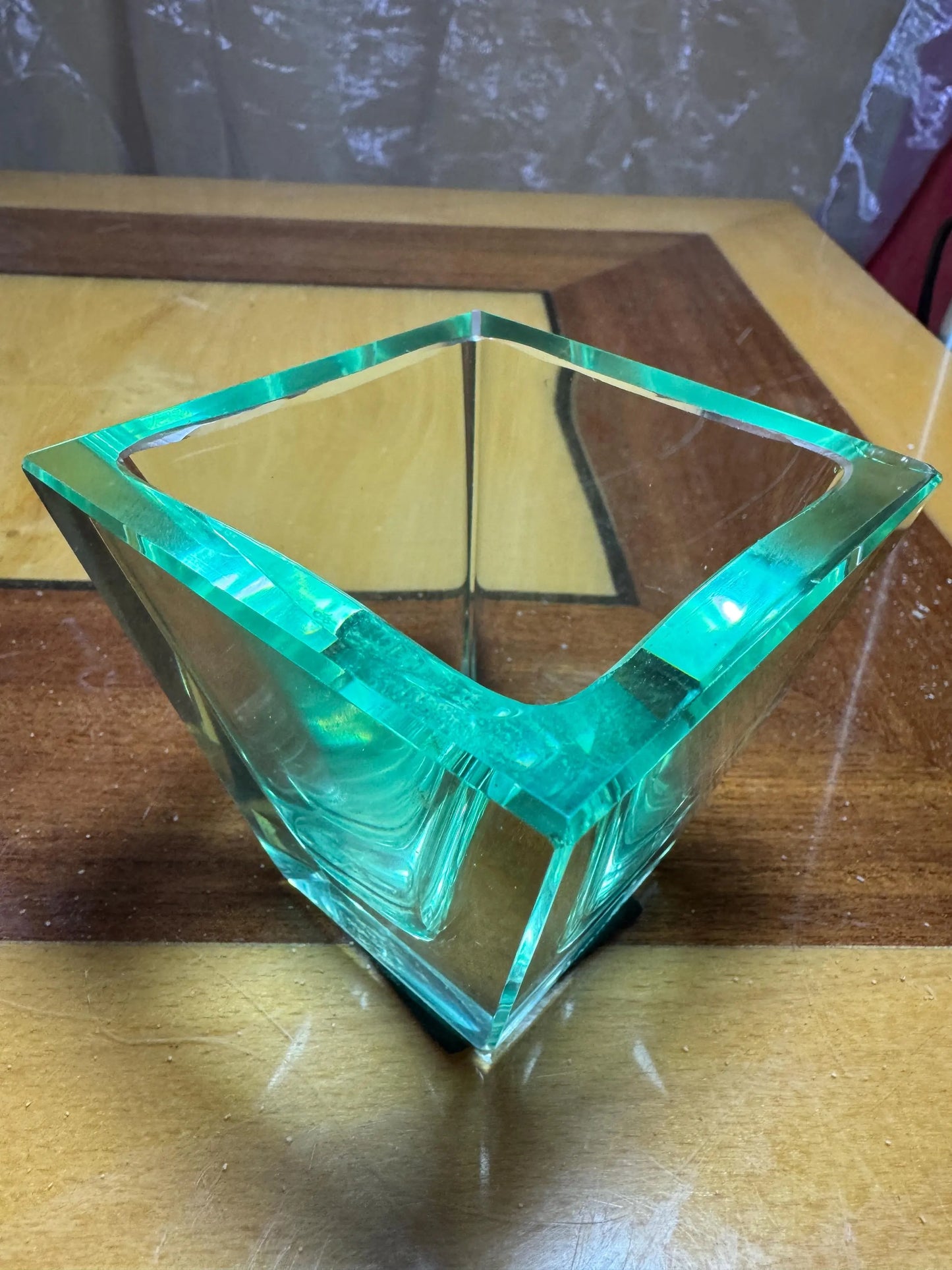 Signed Daum Nancy Crystal Vase – Art Nouveau Green Glass, France