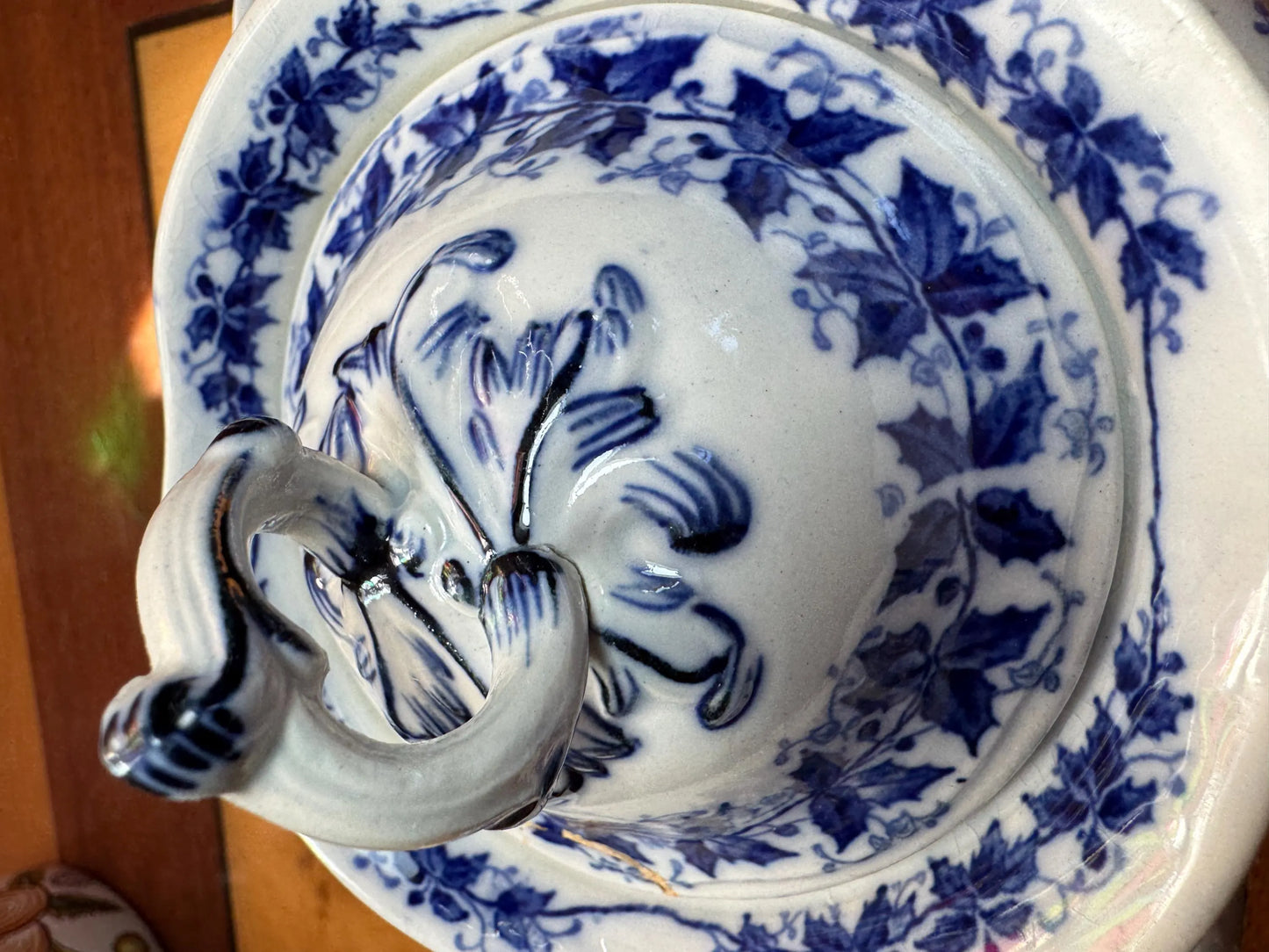 Antique French Sugar Bowl with Lid – Creil et Montereau “FLORA” – 19th Century